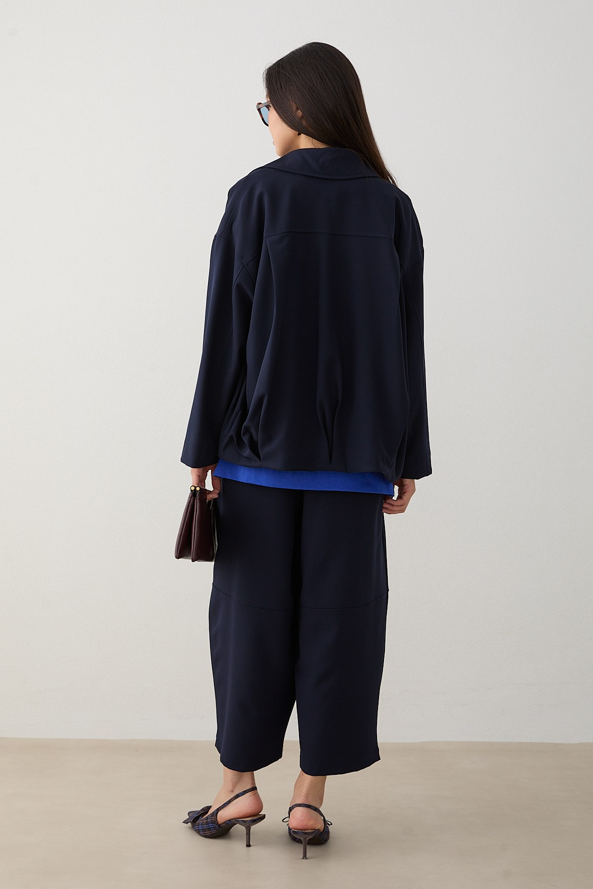 Oversize Ceketli Pantolonlu Takım - Lacivert