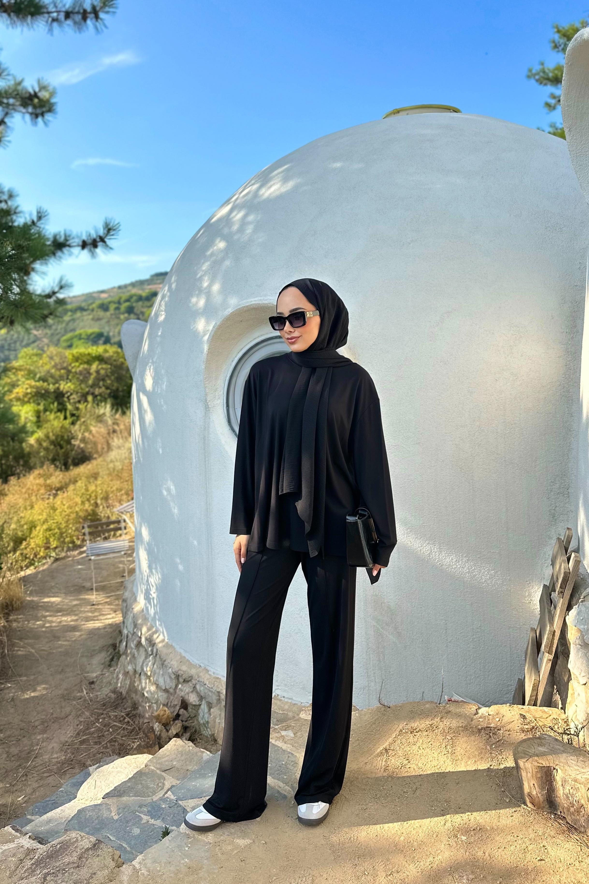 OYSHO PANTOLONLU TAKIM - SİYAH 