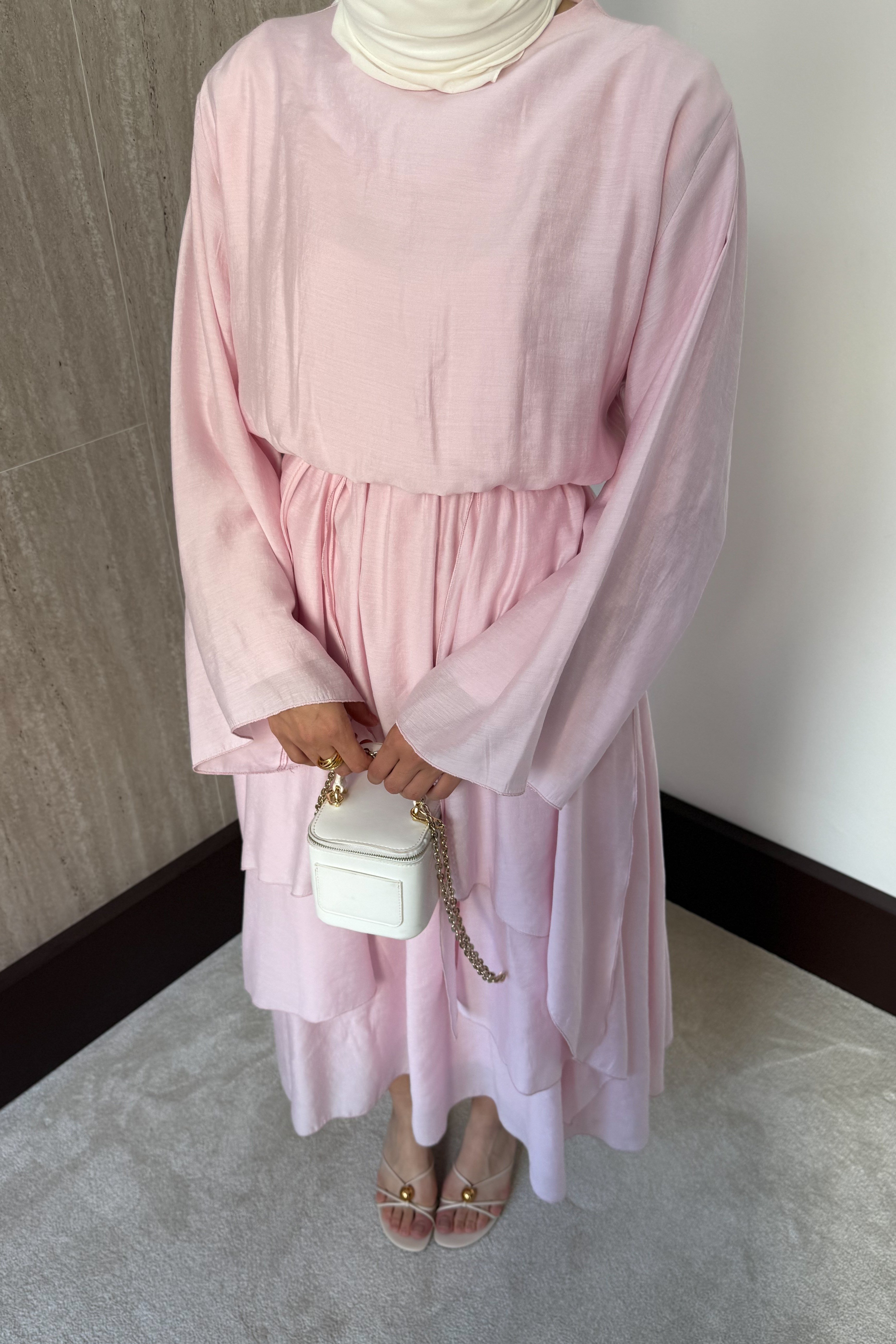 Perla Modal Elbise - Pembe