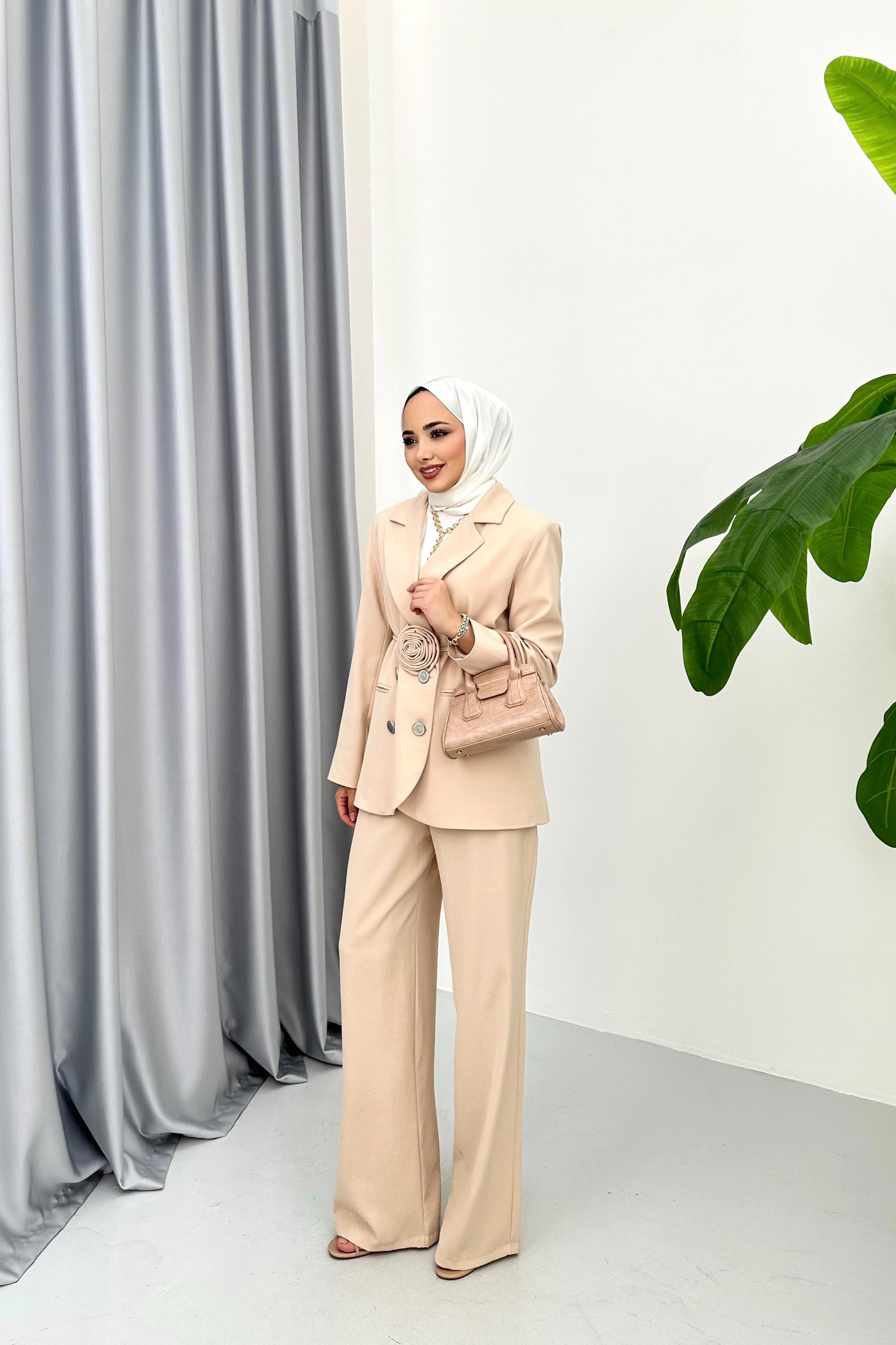 ROSE PANTOLONLU TAKIM - BEJ 
