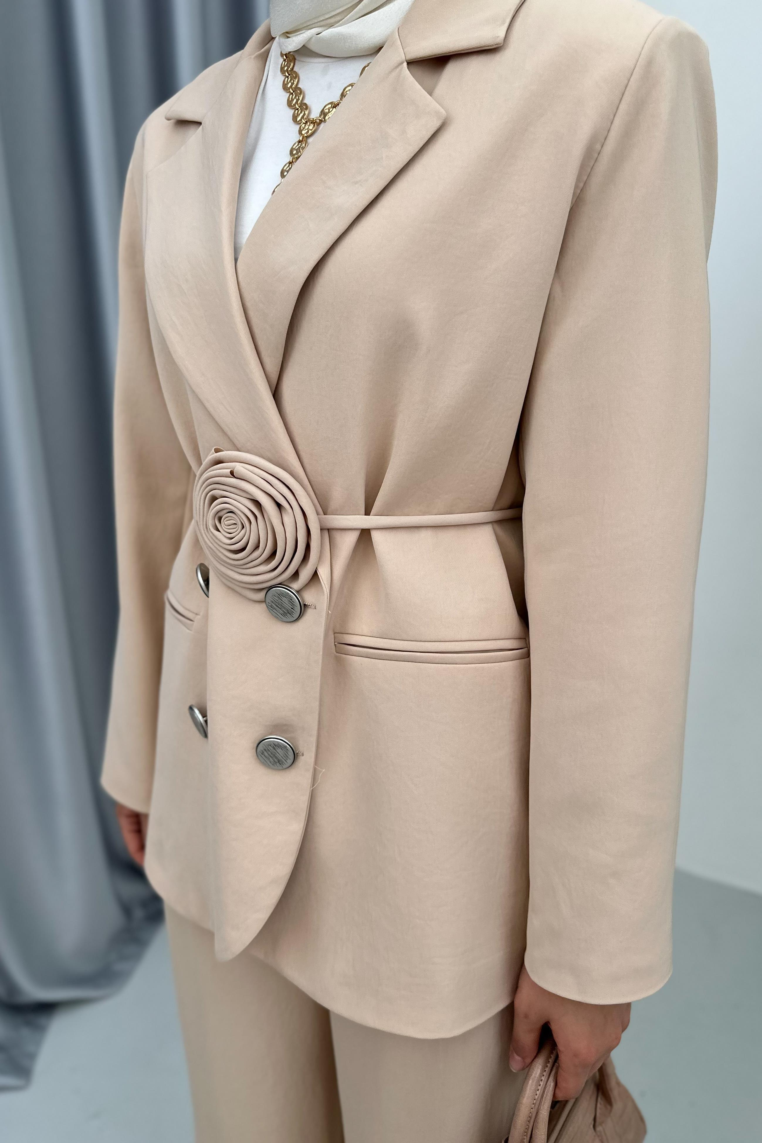ROSE PANTOLONLU TAKIM - BEJ 
