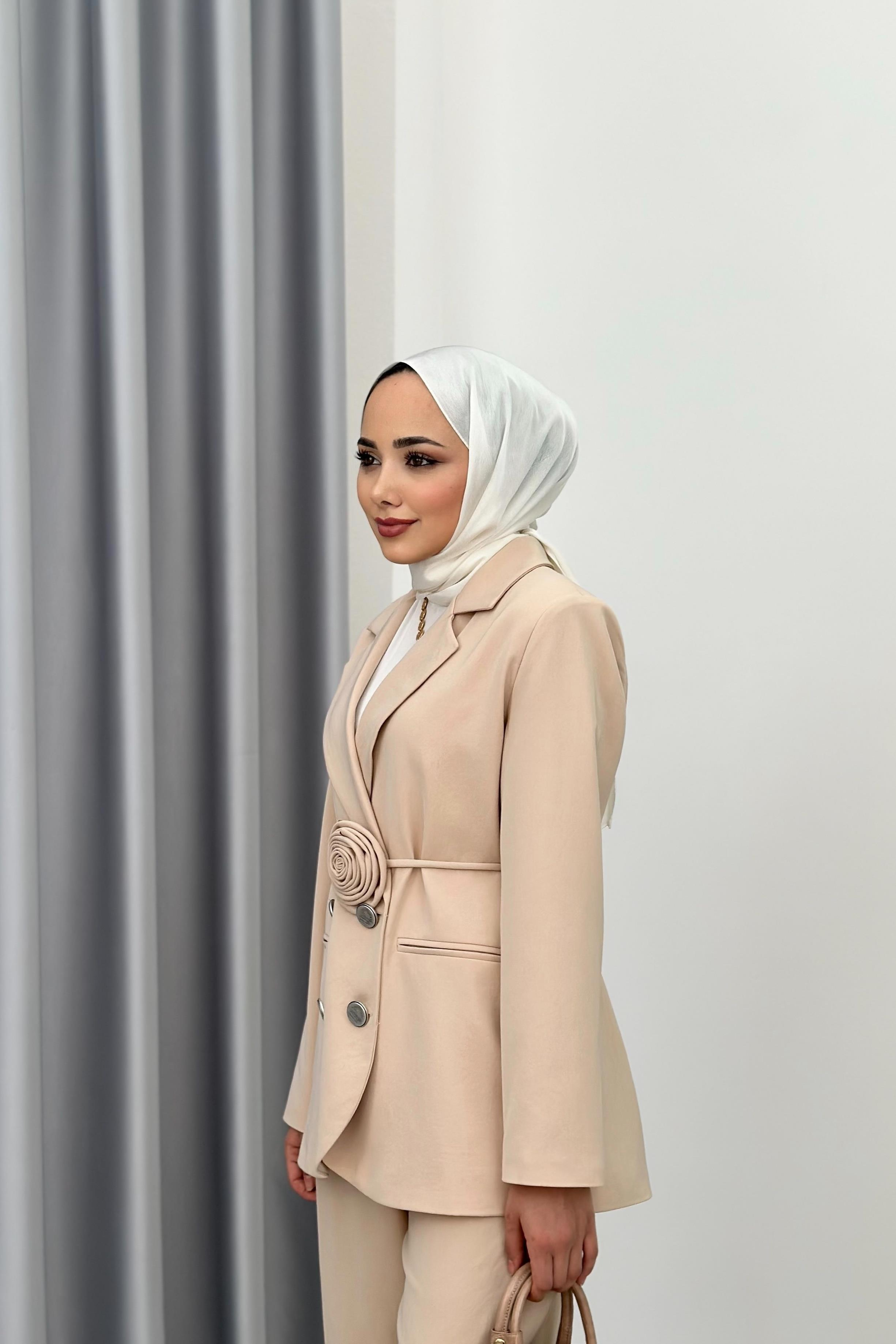 ROSE PANTOLONLU TAKIM - BEJ 