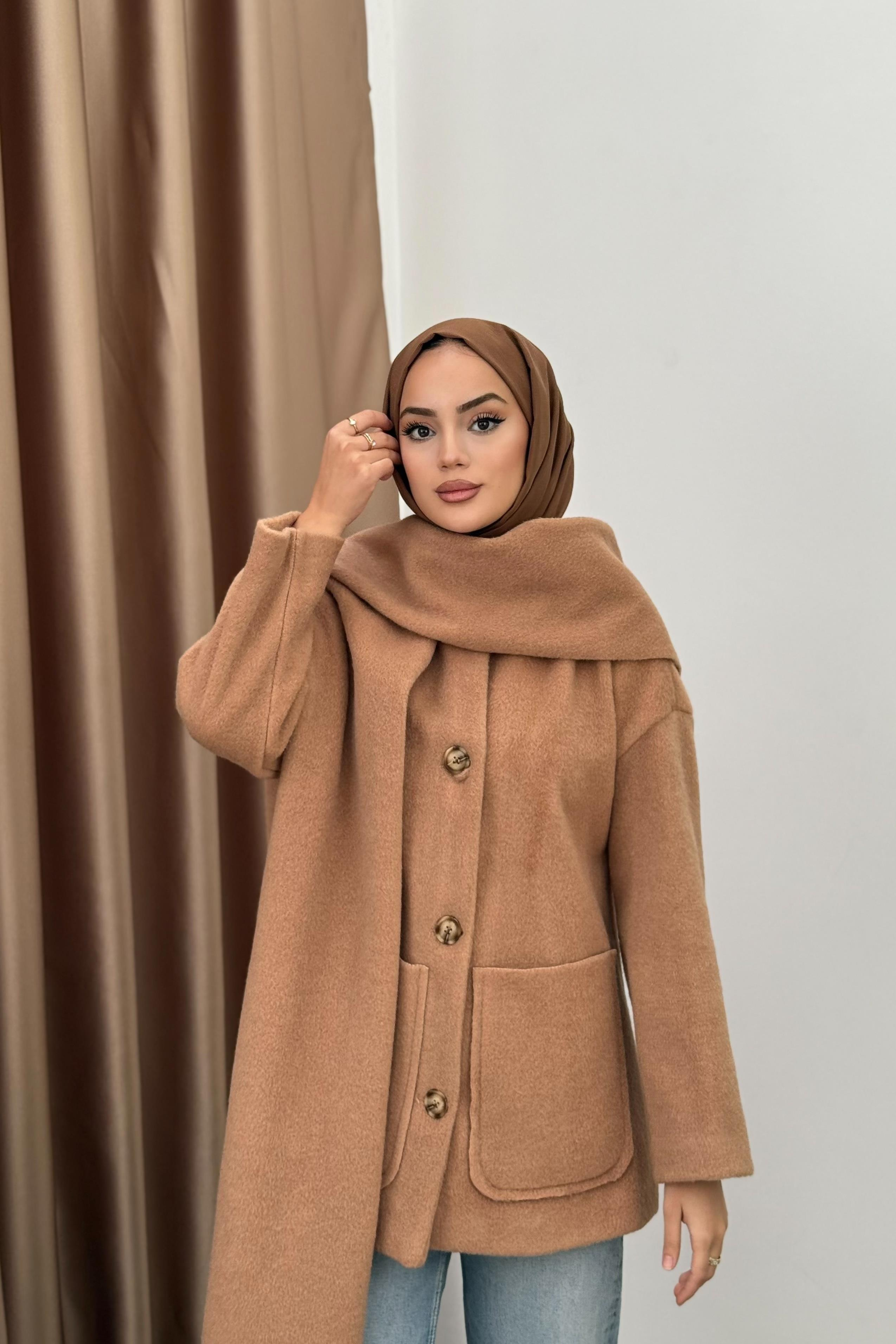 Şal Yaka Kaban - CAMEL