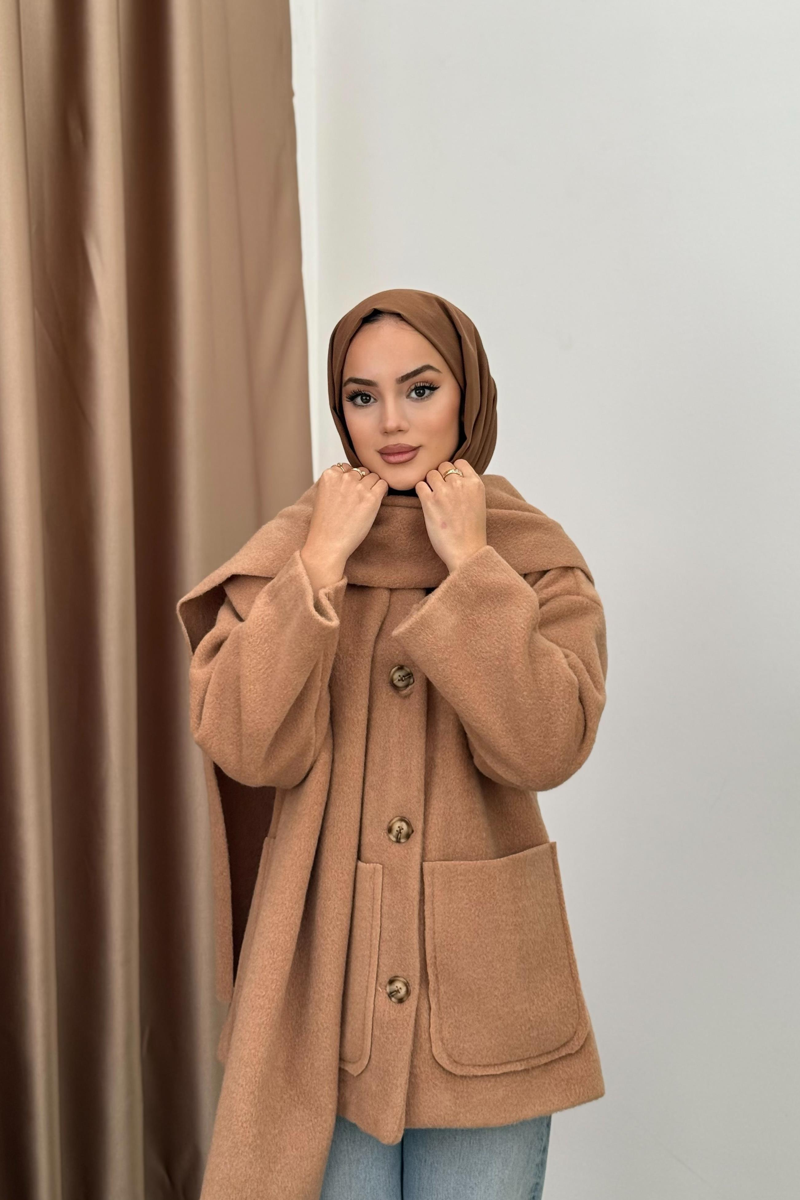 Şal Yaka Kaban - CAMEL