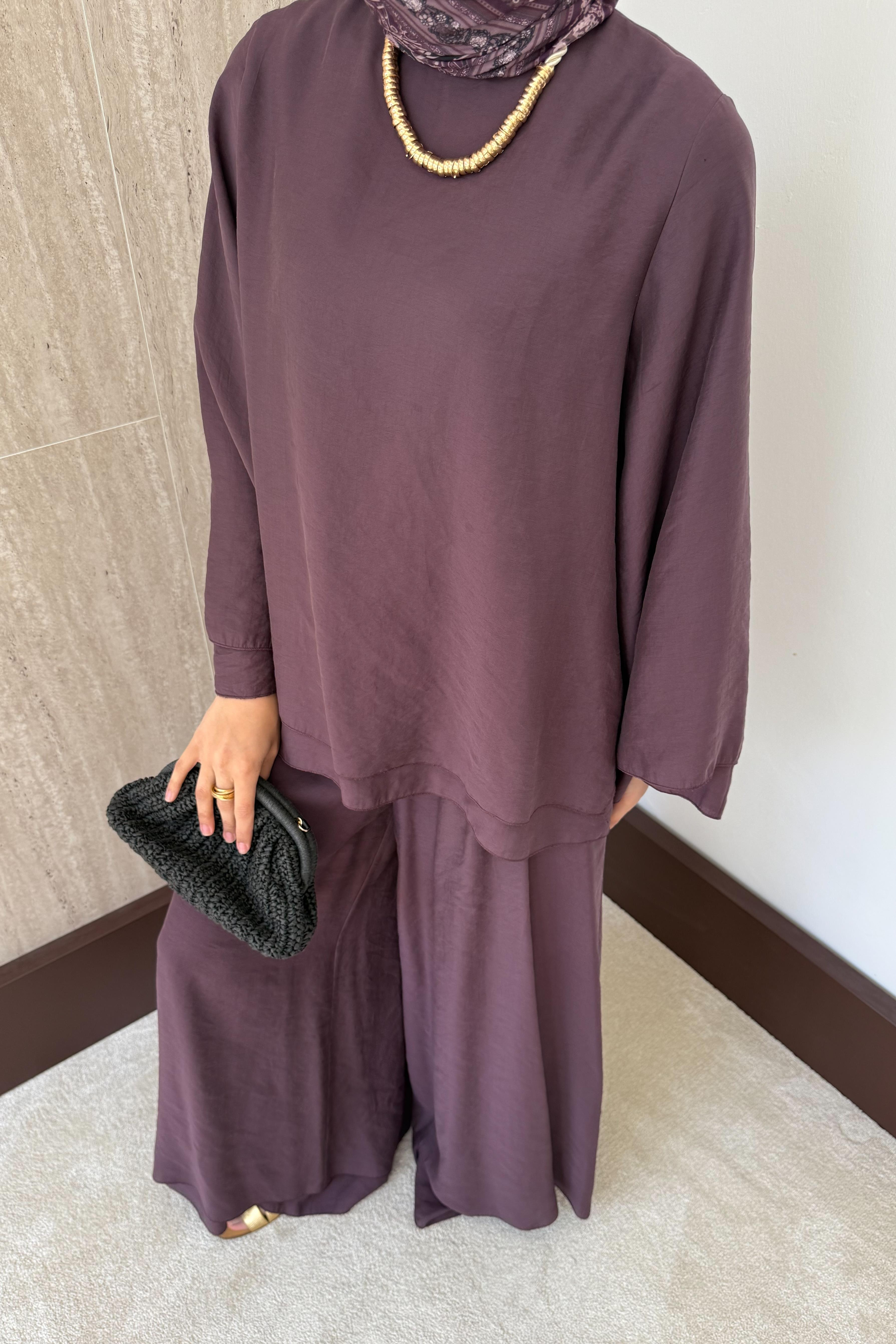 Stella Pantolonlu Takım - Mürdüm
