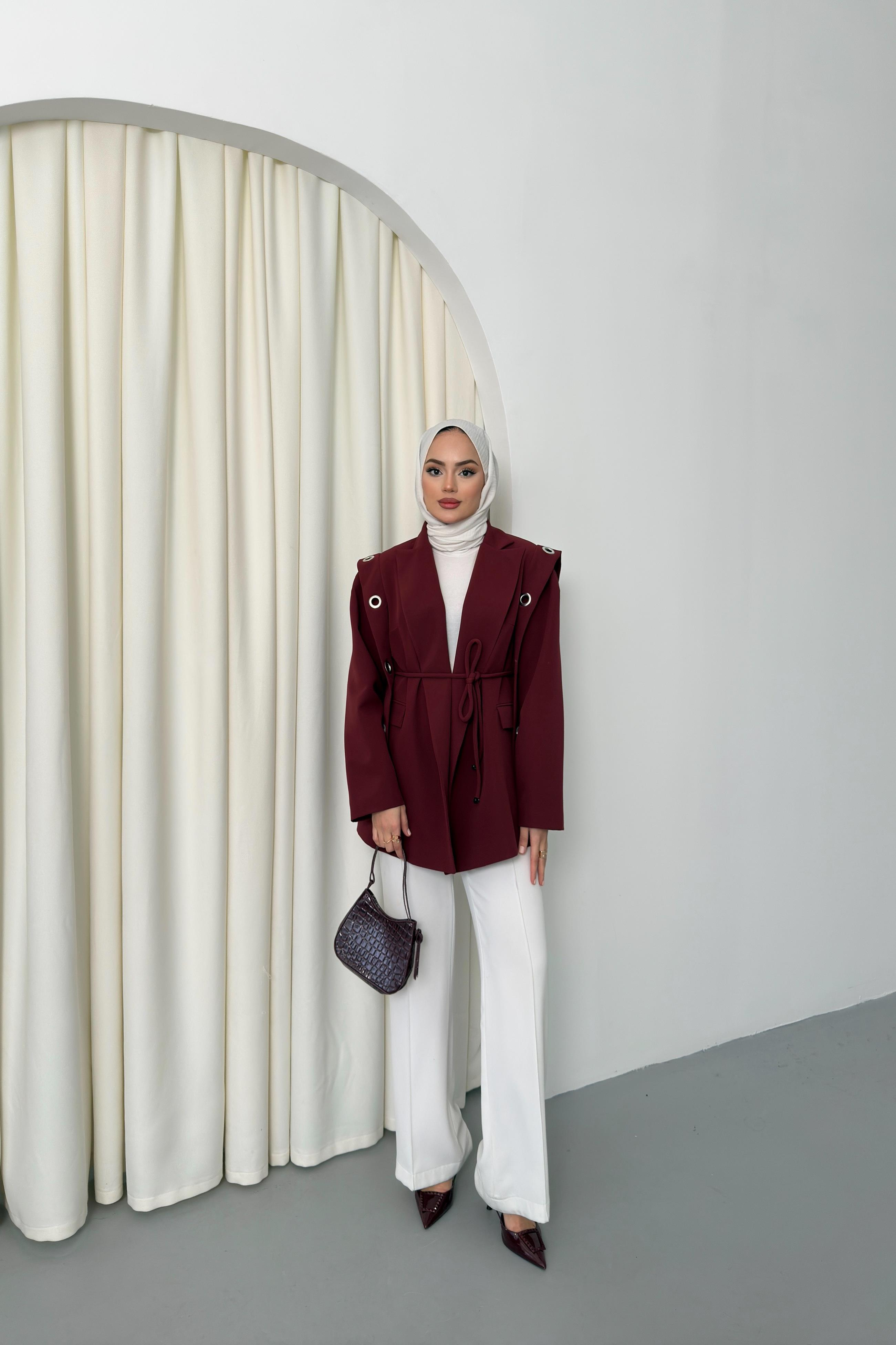 Tasarım Blazer Ceket - Bordo