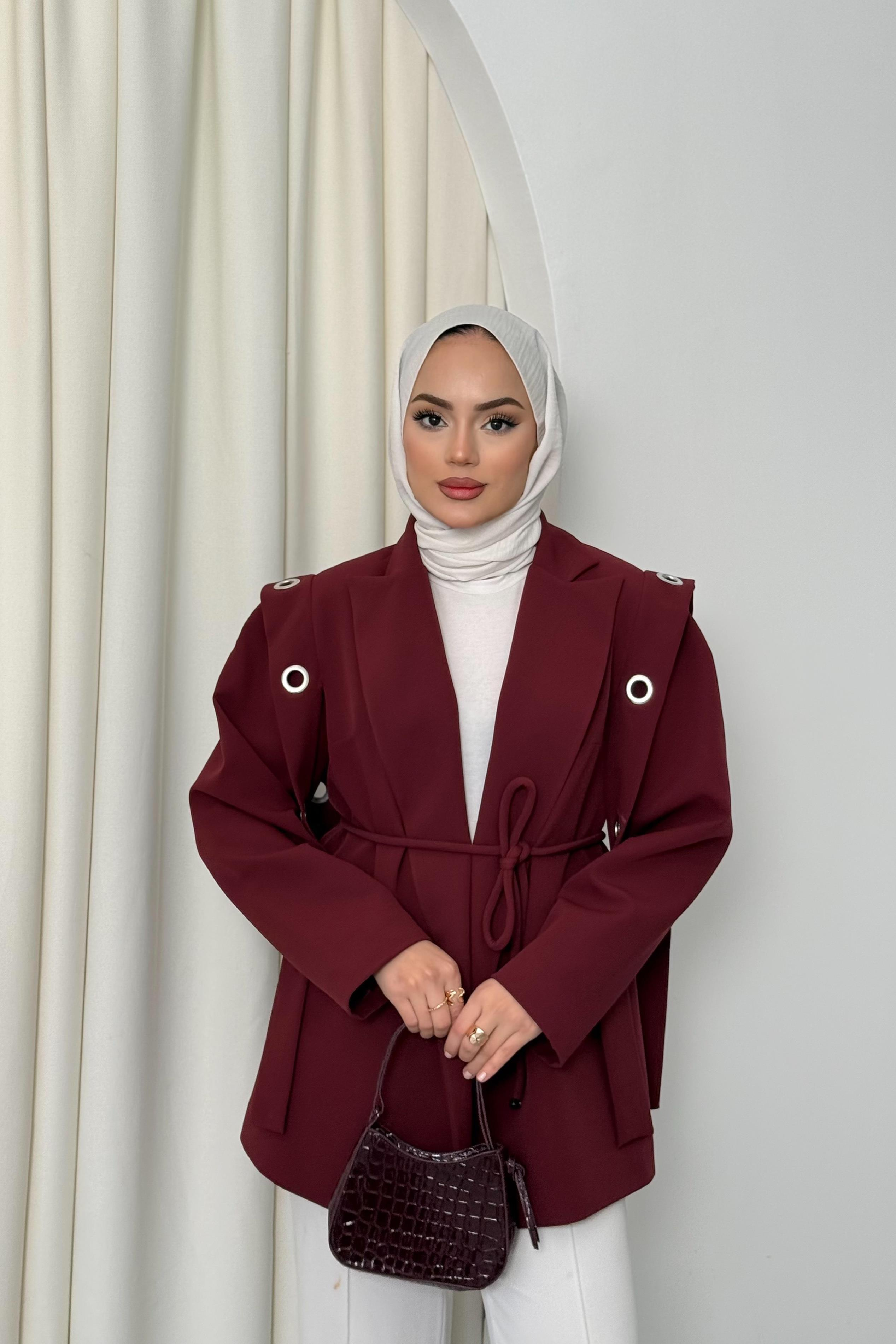 Tasarım Blazer Ceket - Bordo