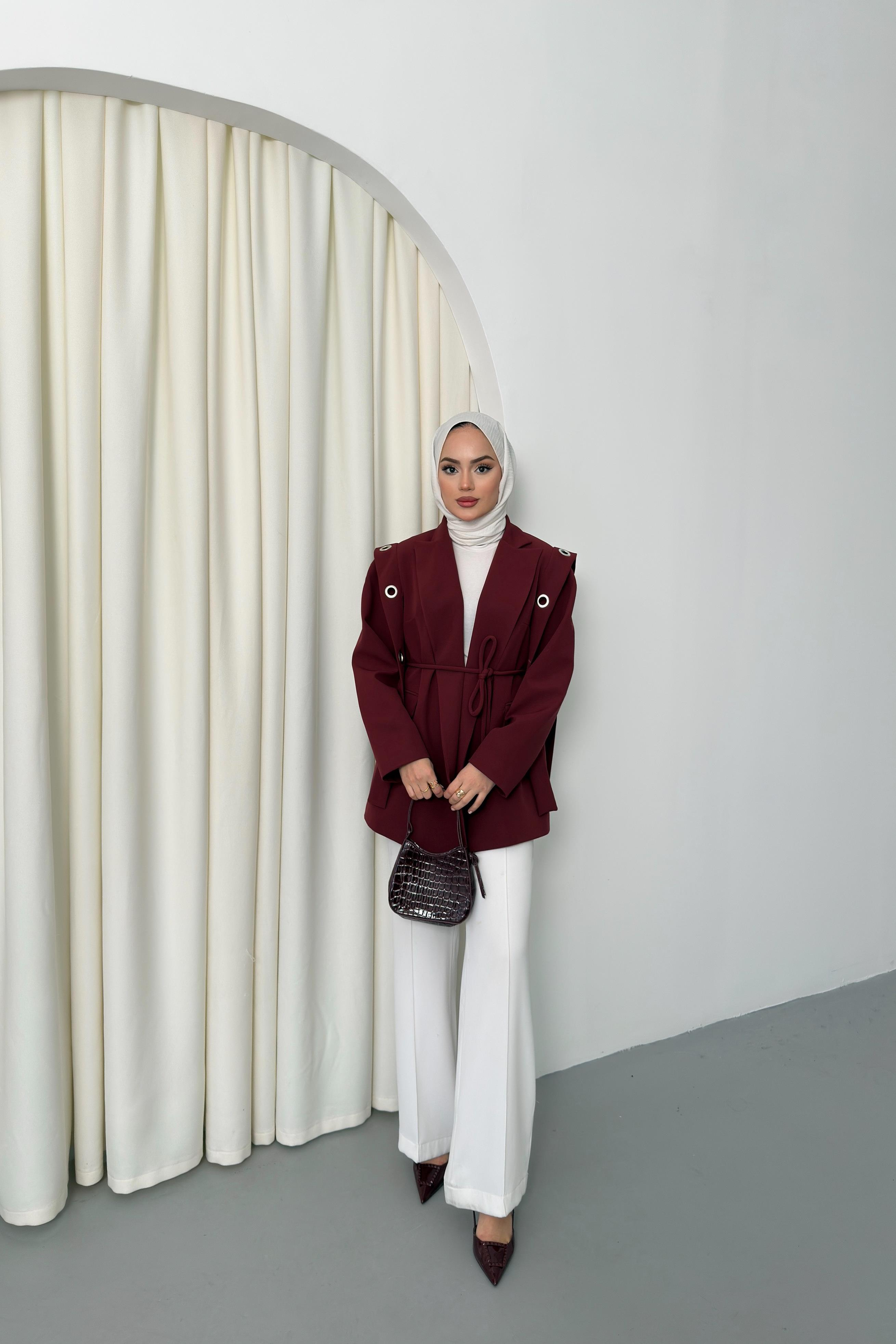Tasarım Blazer Ceket - Bordo