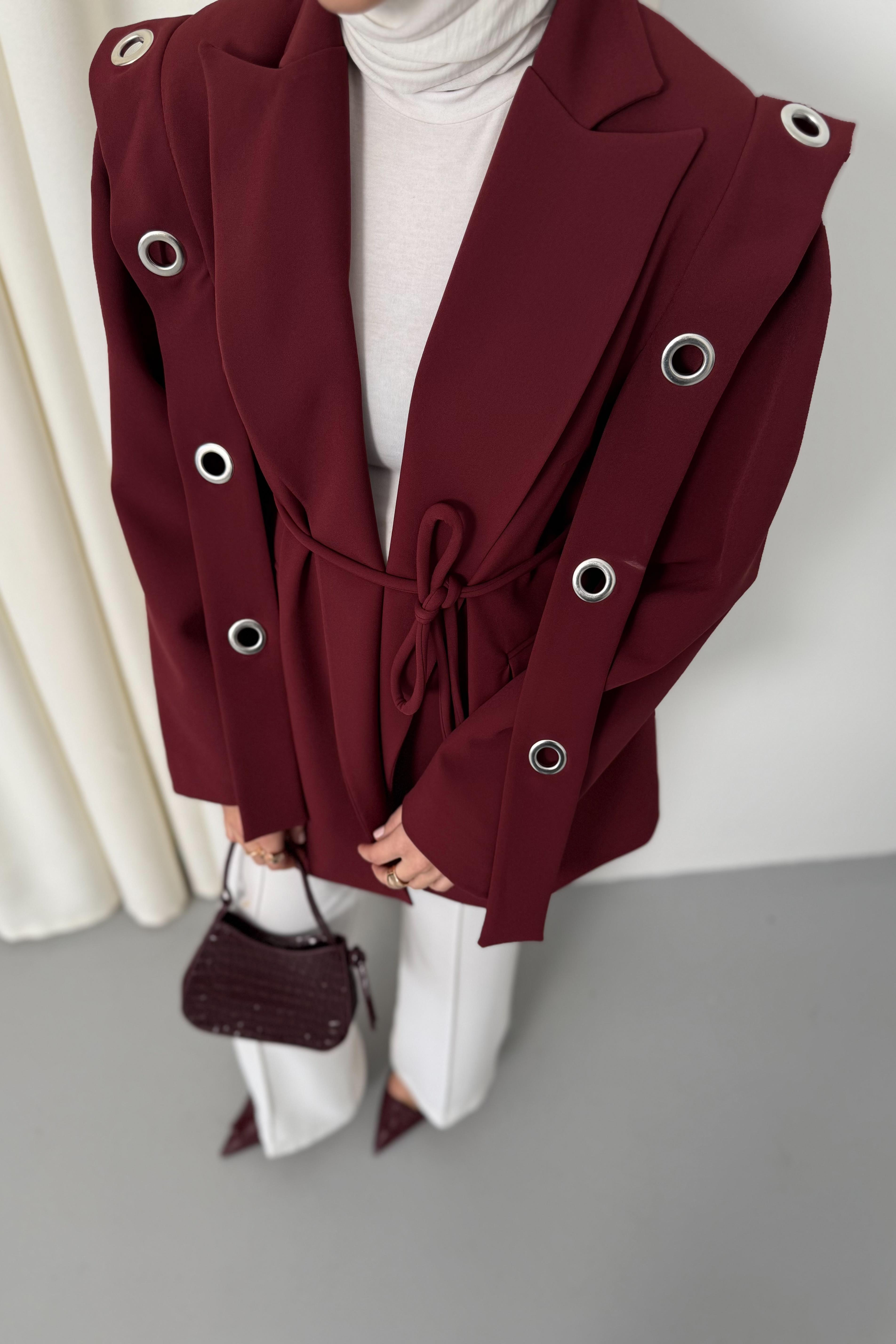 Tasarım Blazer Ceket - Bordo