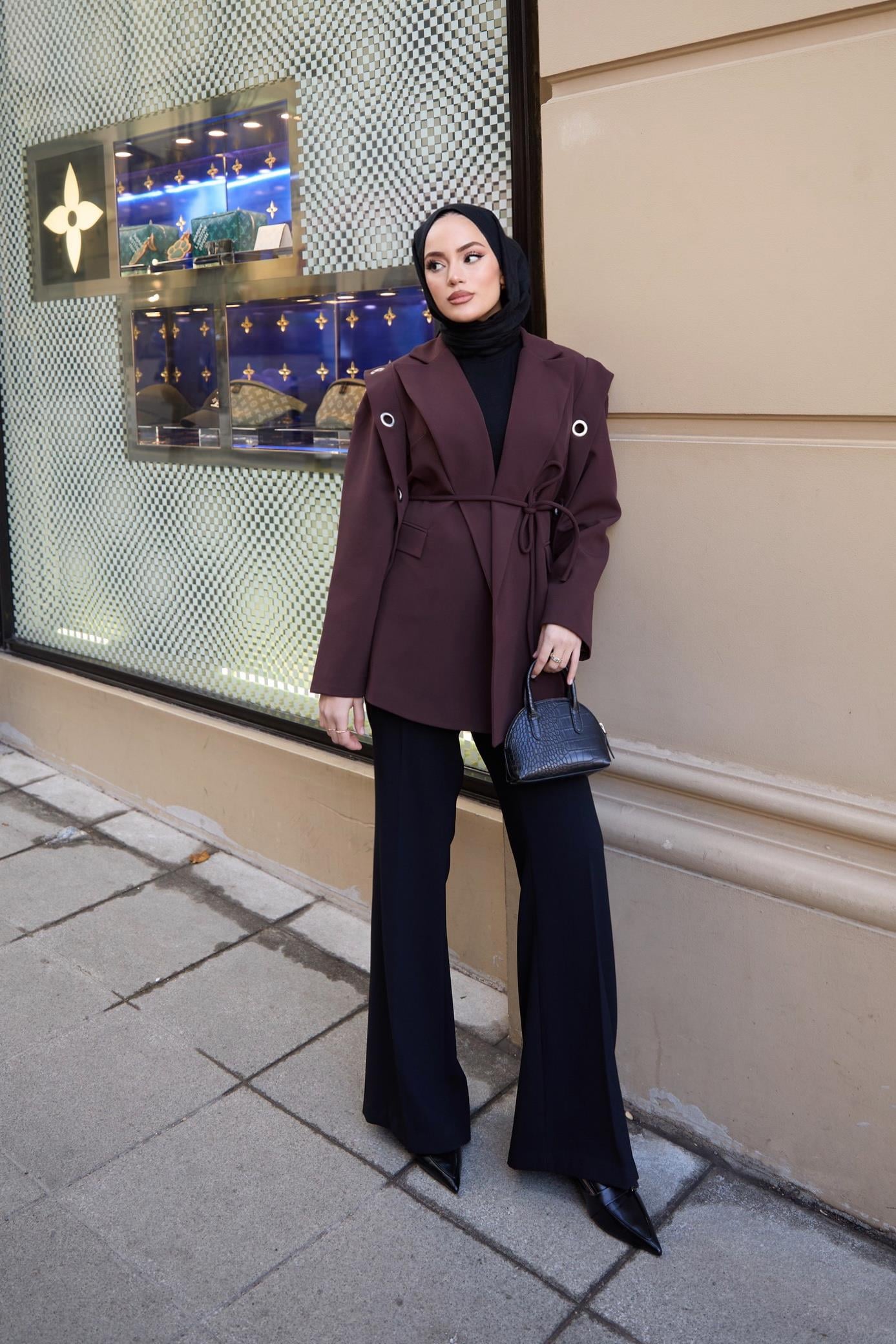 Tasarım Blazer Ceket - Kahve