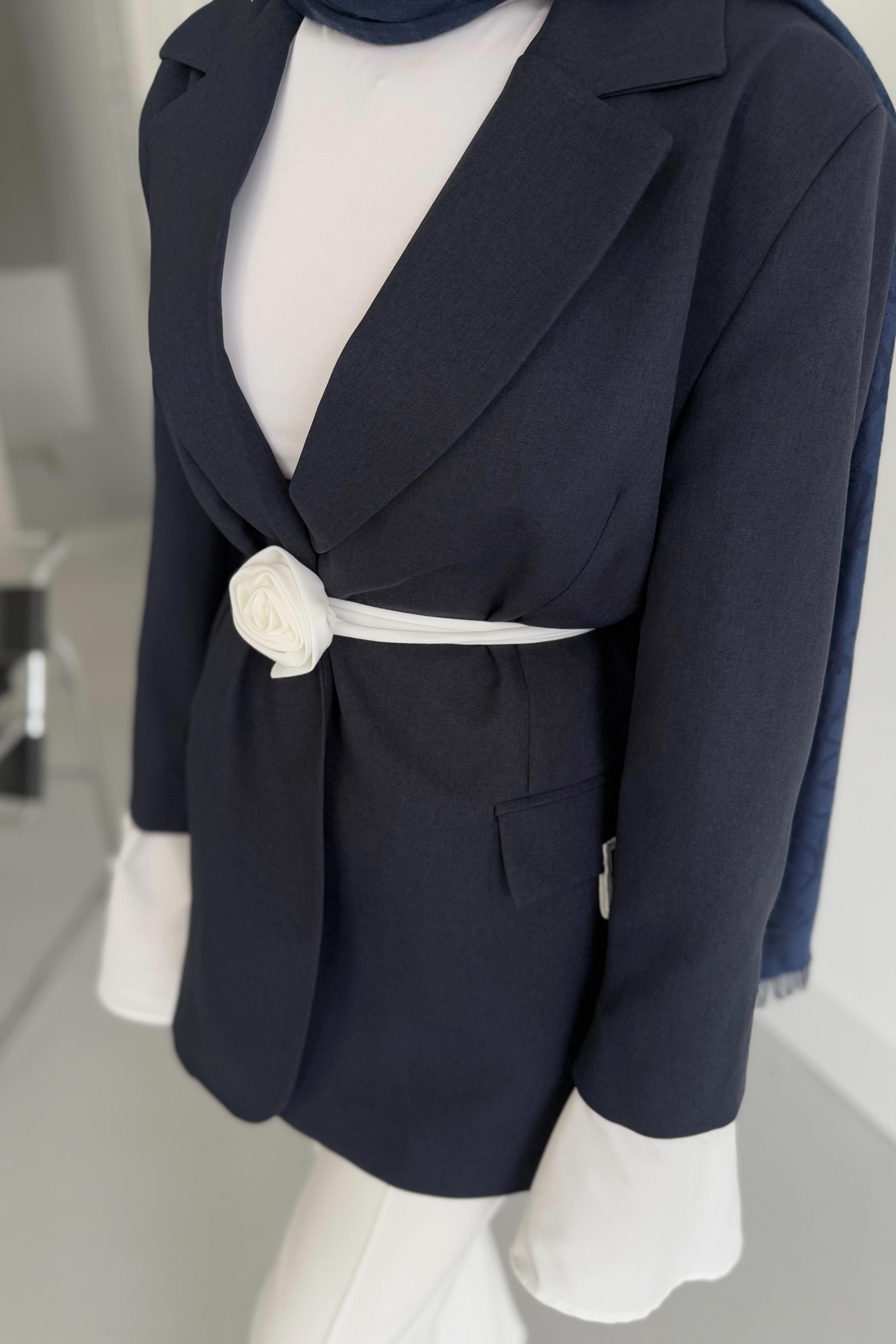 Volan Kol Blazer Ceket - Lacivert
