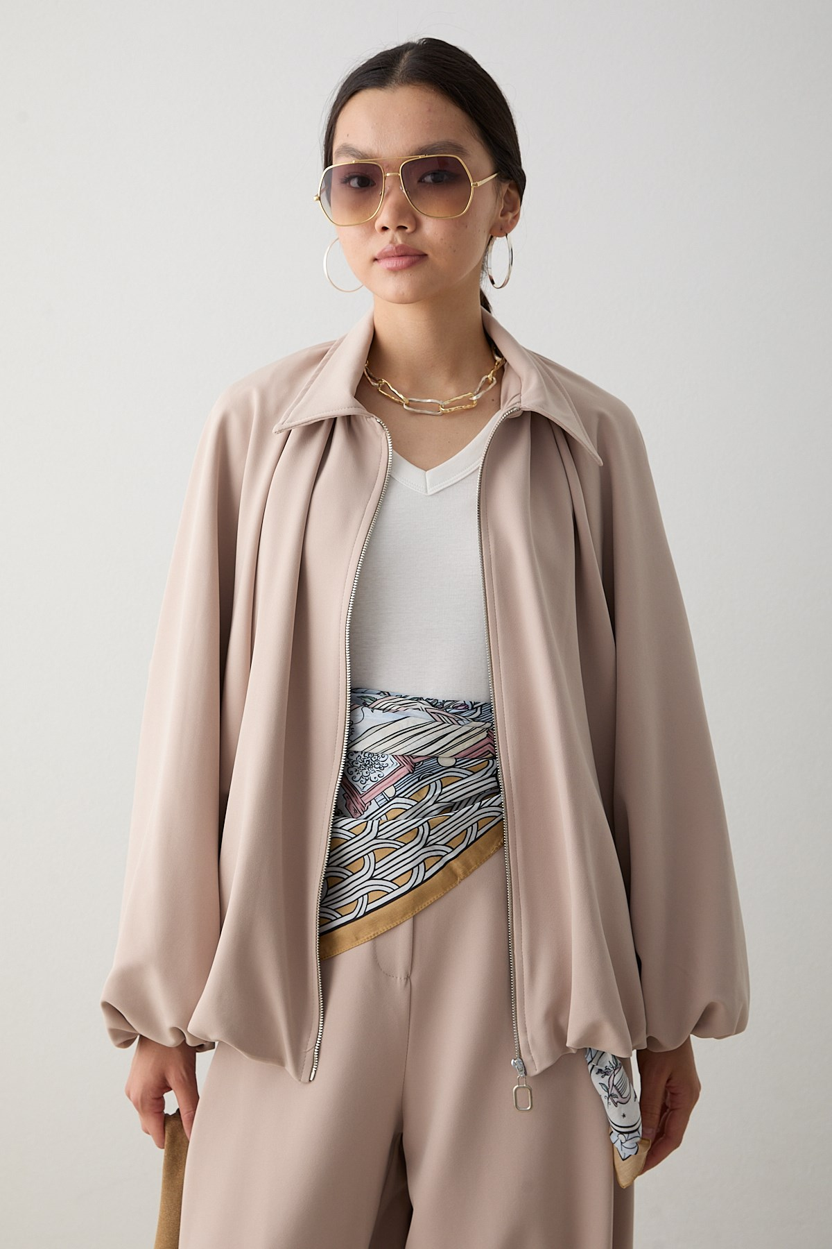 Yarasa Kol Oversize Takım - Bej