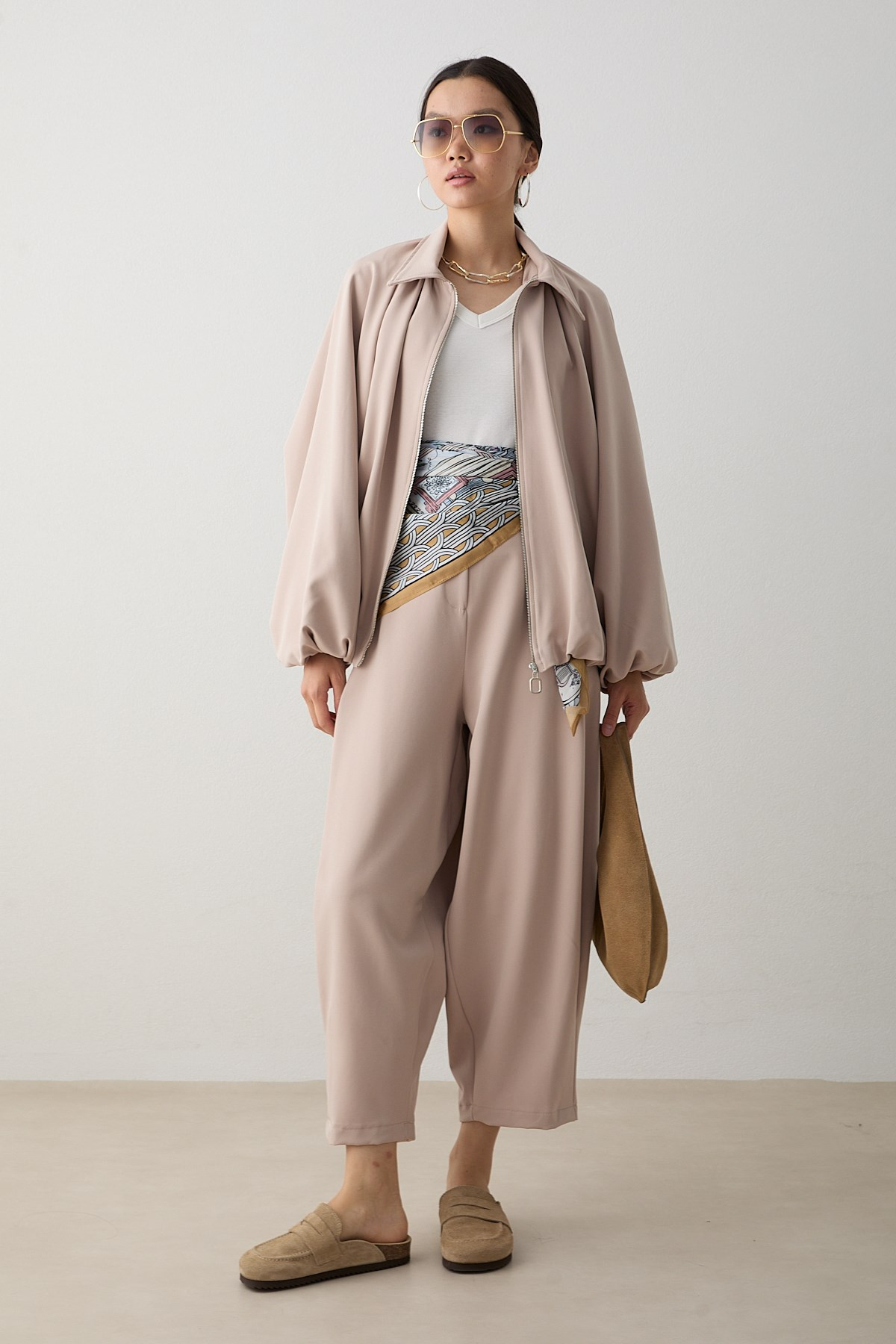 Yarasa Kol Oversize Takım - Bej