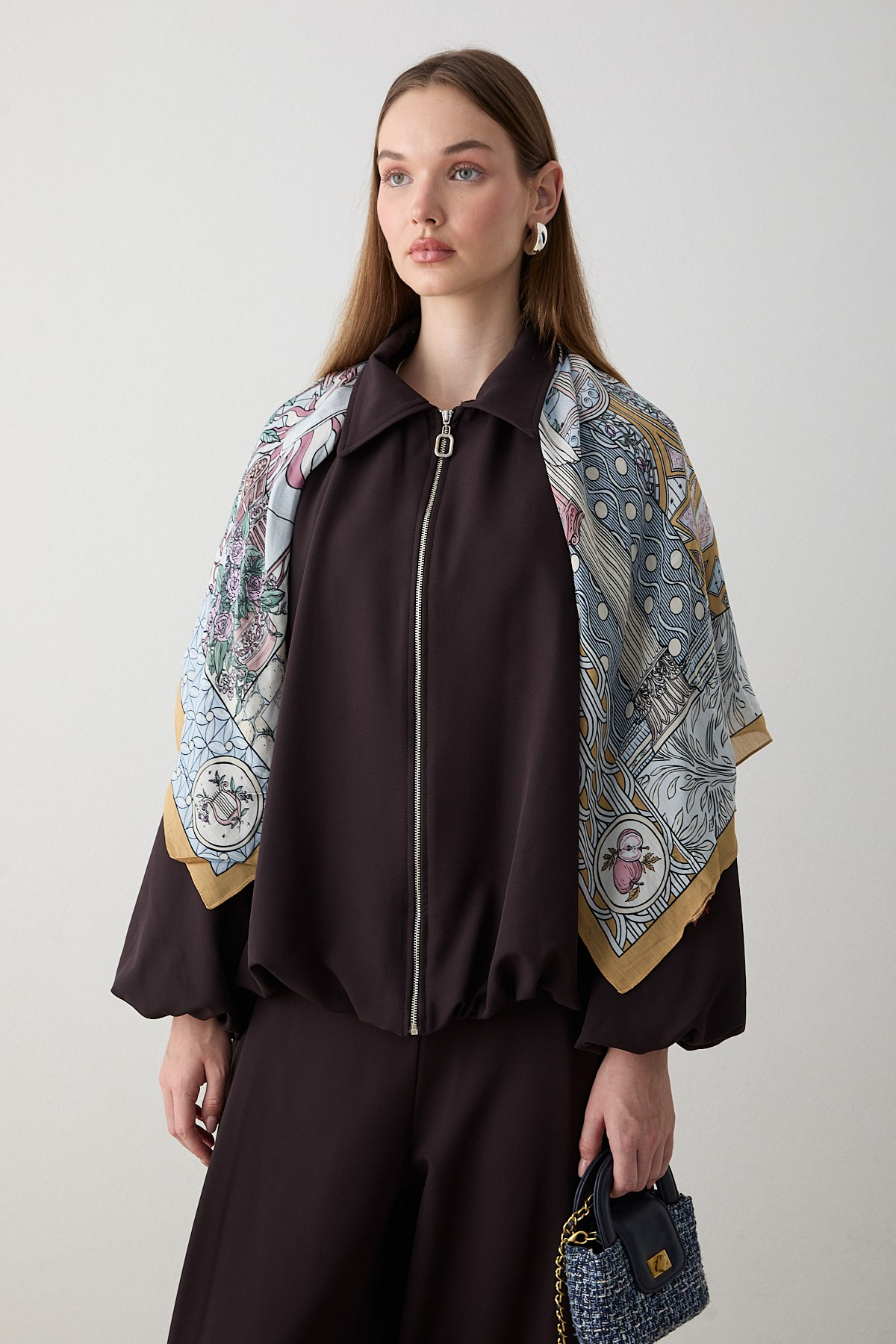 Yarasa Kol Oversize Takım - Kahve