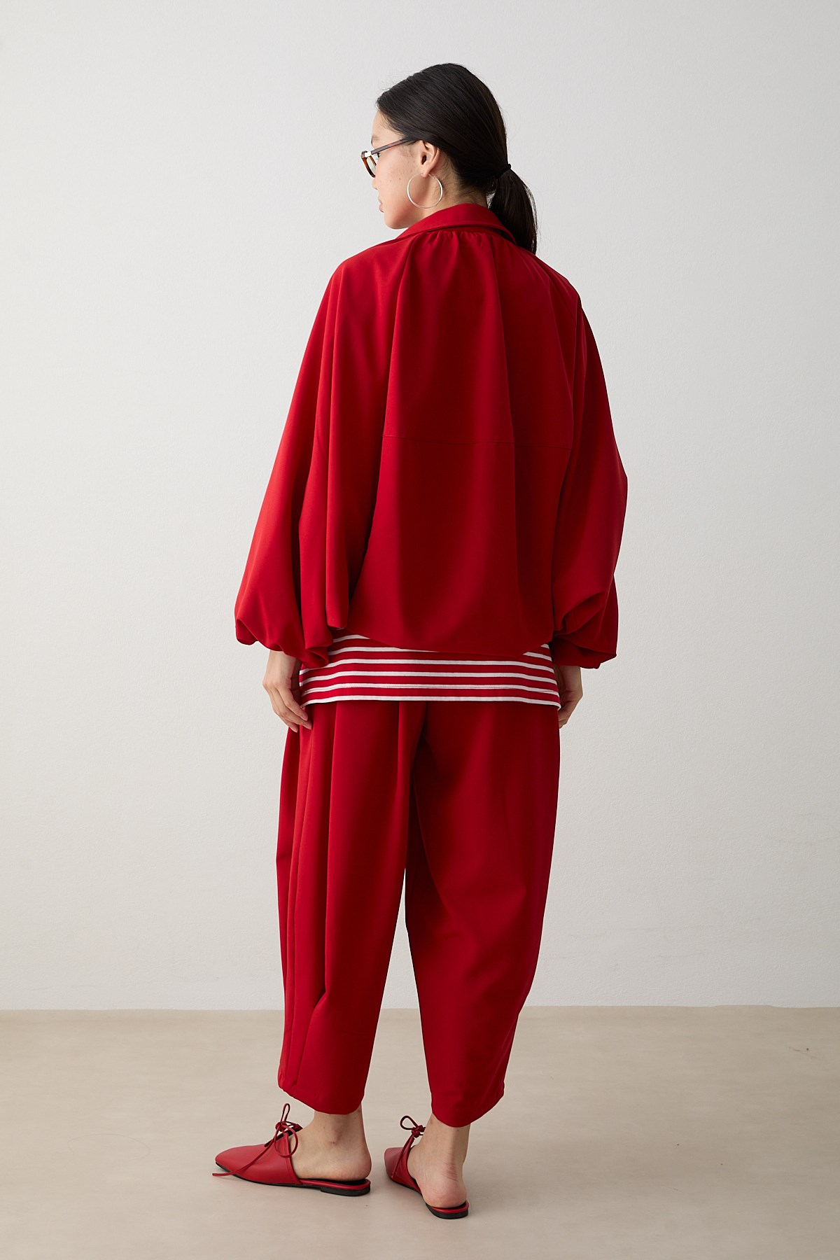Yarasa Kol Oversize Takım - Kırmızı