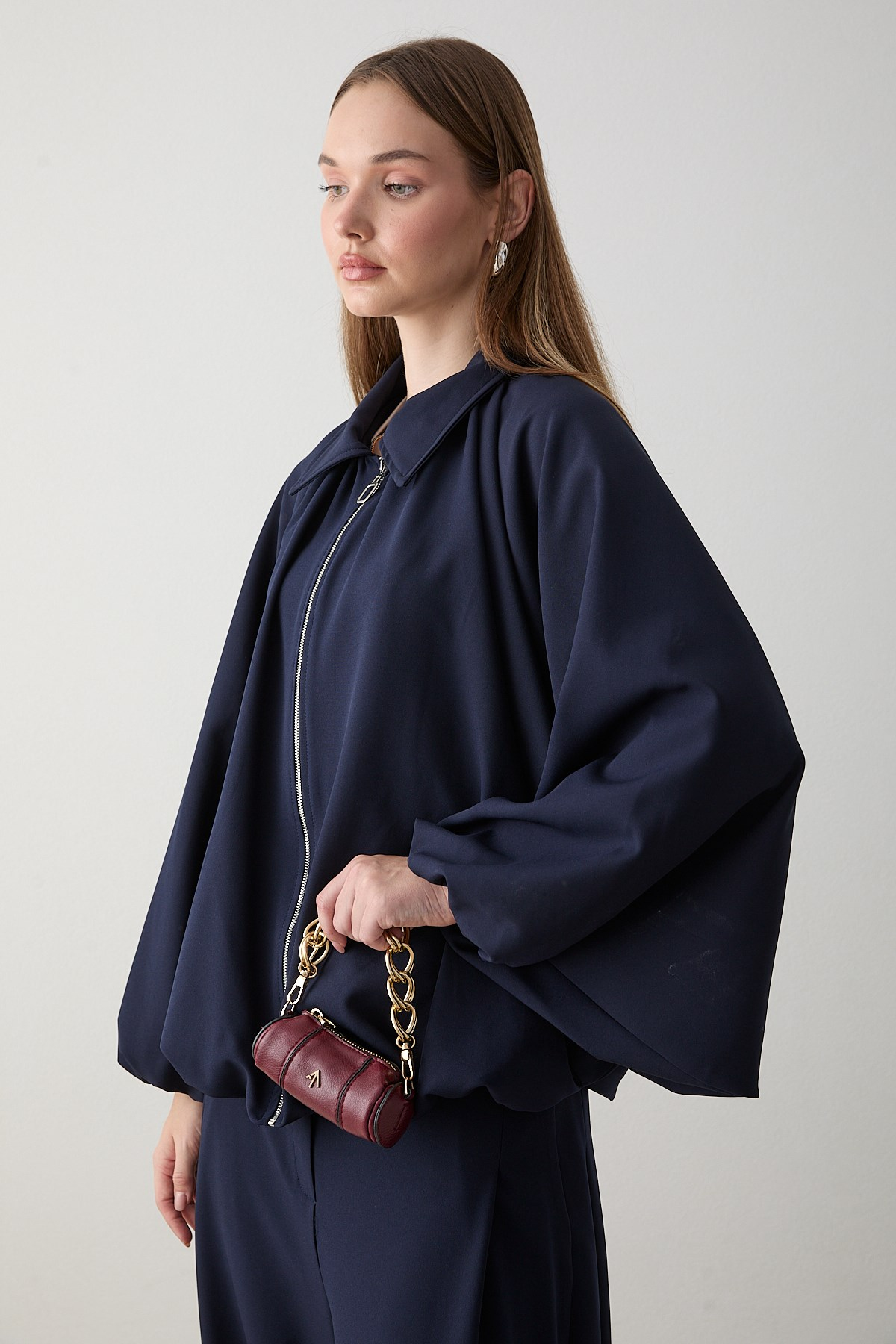 Yarasa Kol Oversize Takım - Lacivert