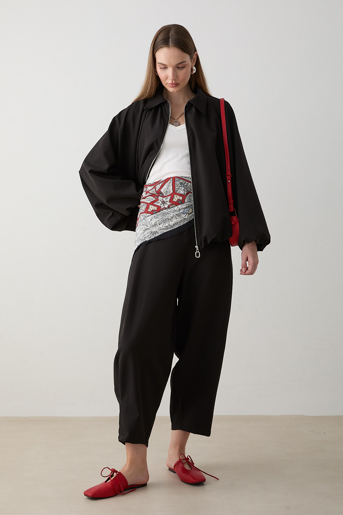 Yarasa Kol Oversize Takım - Siyah