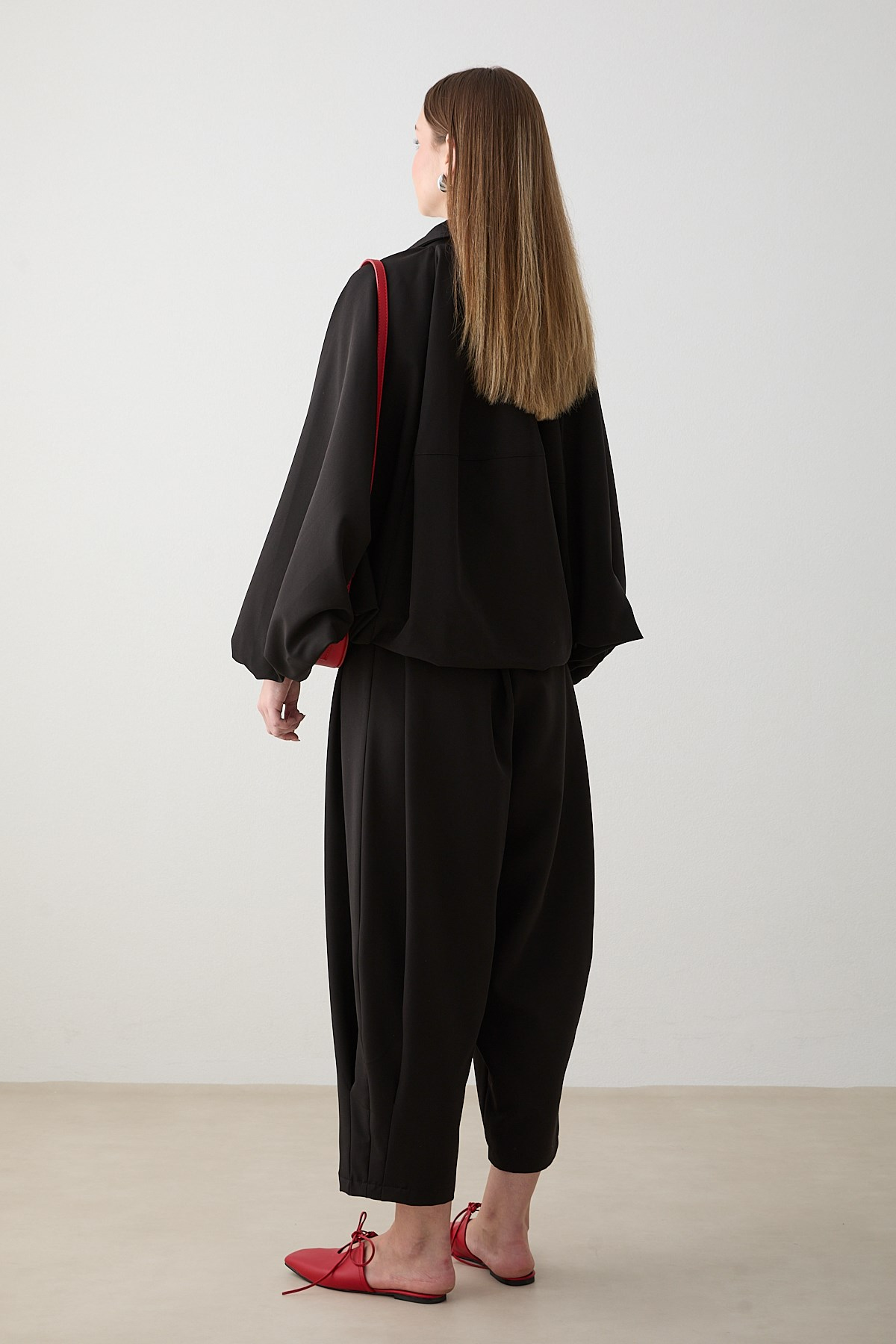 Yarasa Kol Oversize Takım - Siyah