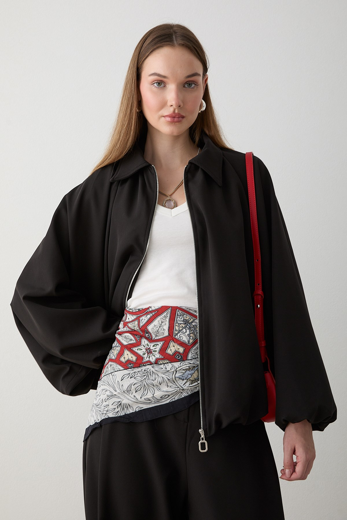 Yarasa Kol Oversize Takım - Siyah