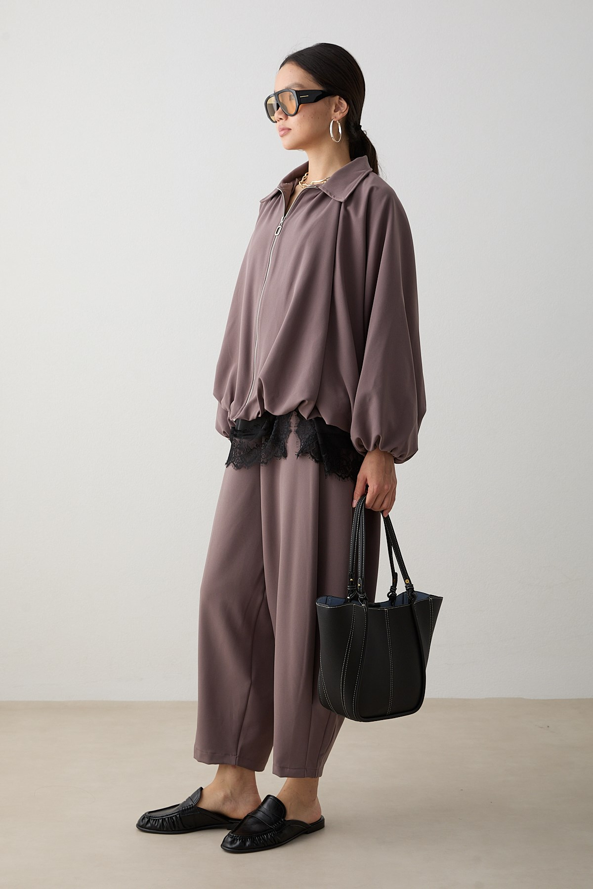 Yarasa Kol Oversize Takım - Vizon