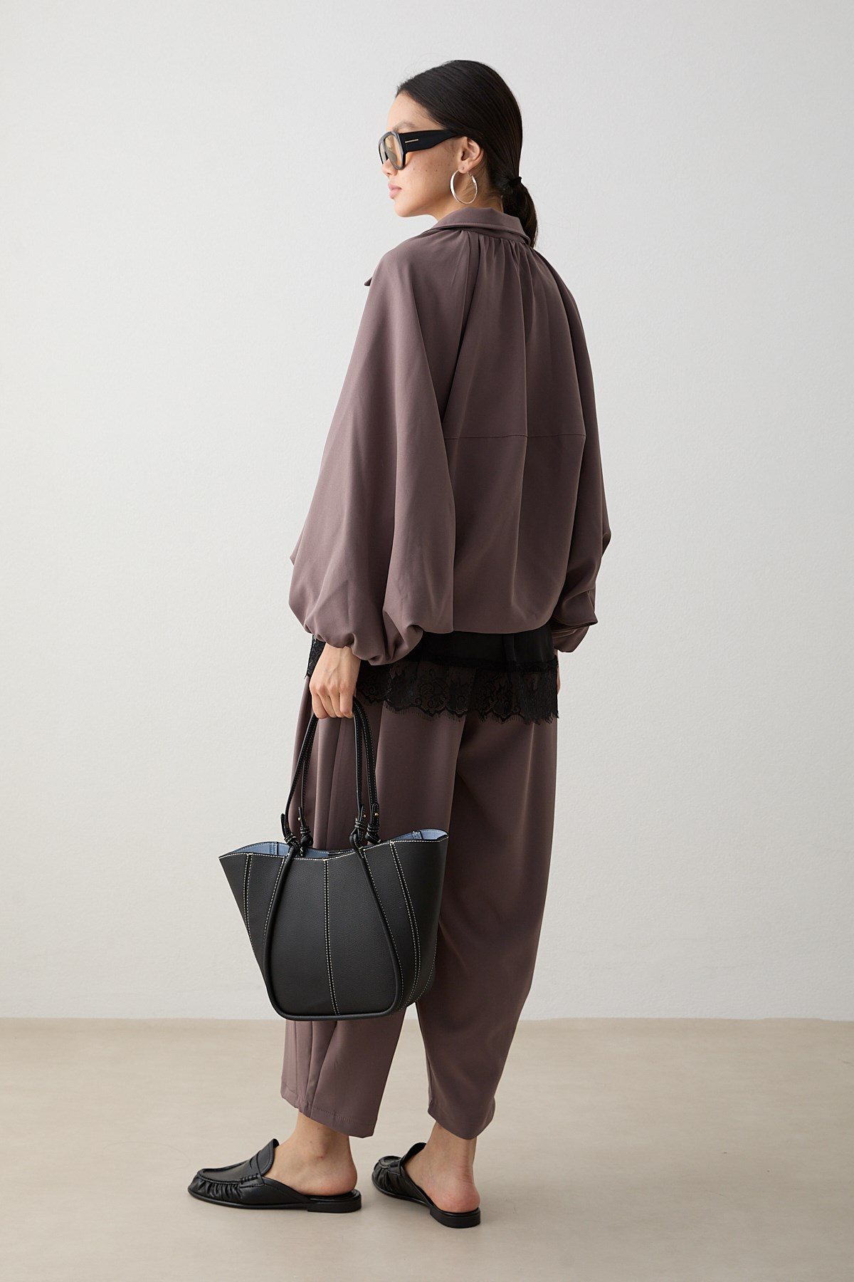 Yarasa Kol Oversize Takım - Vizon