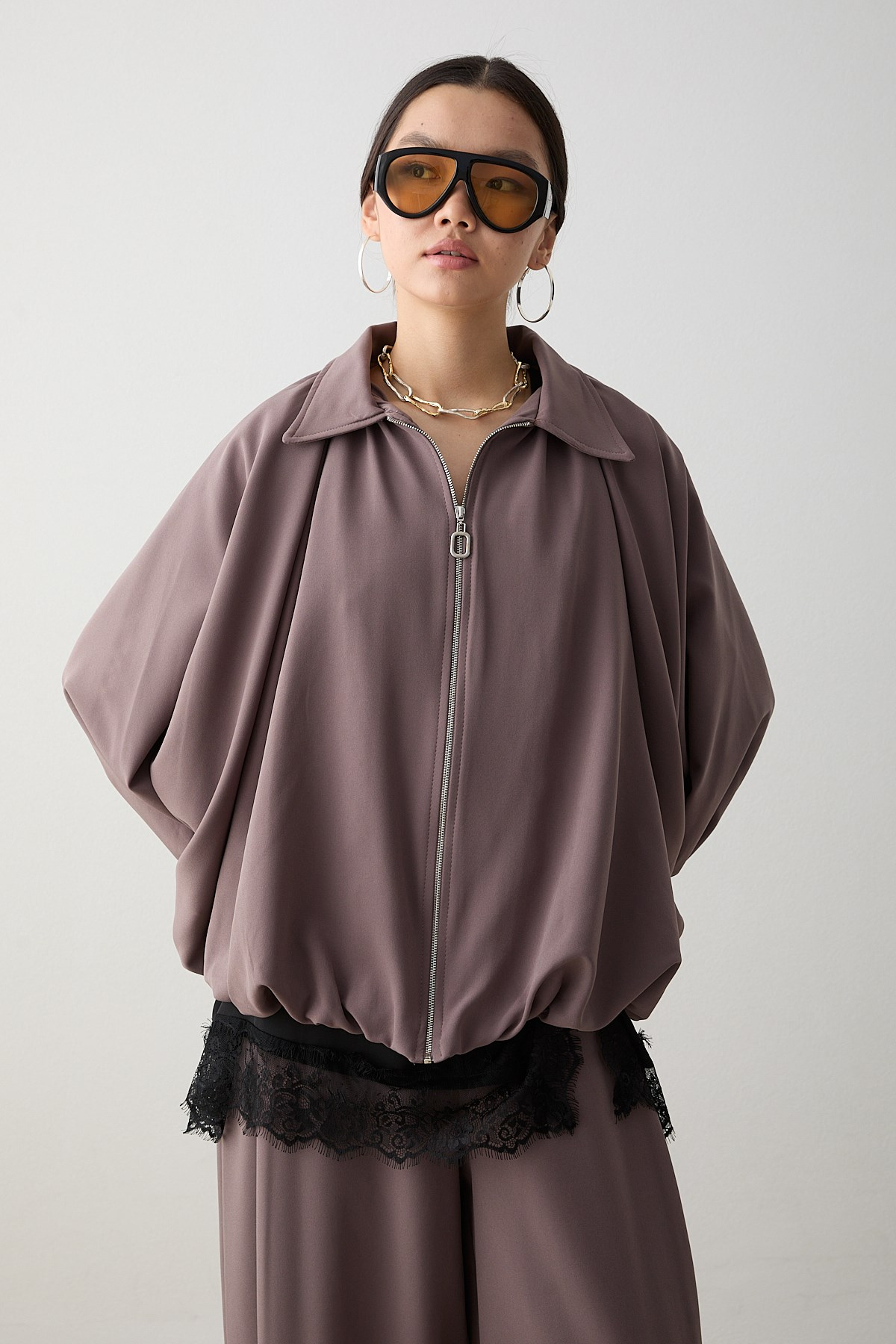 Yarasa Kol Oversize Takım - Vizon