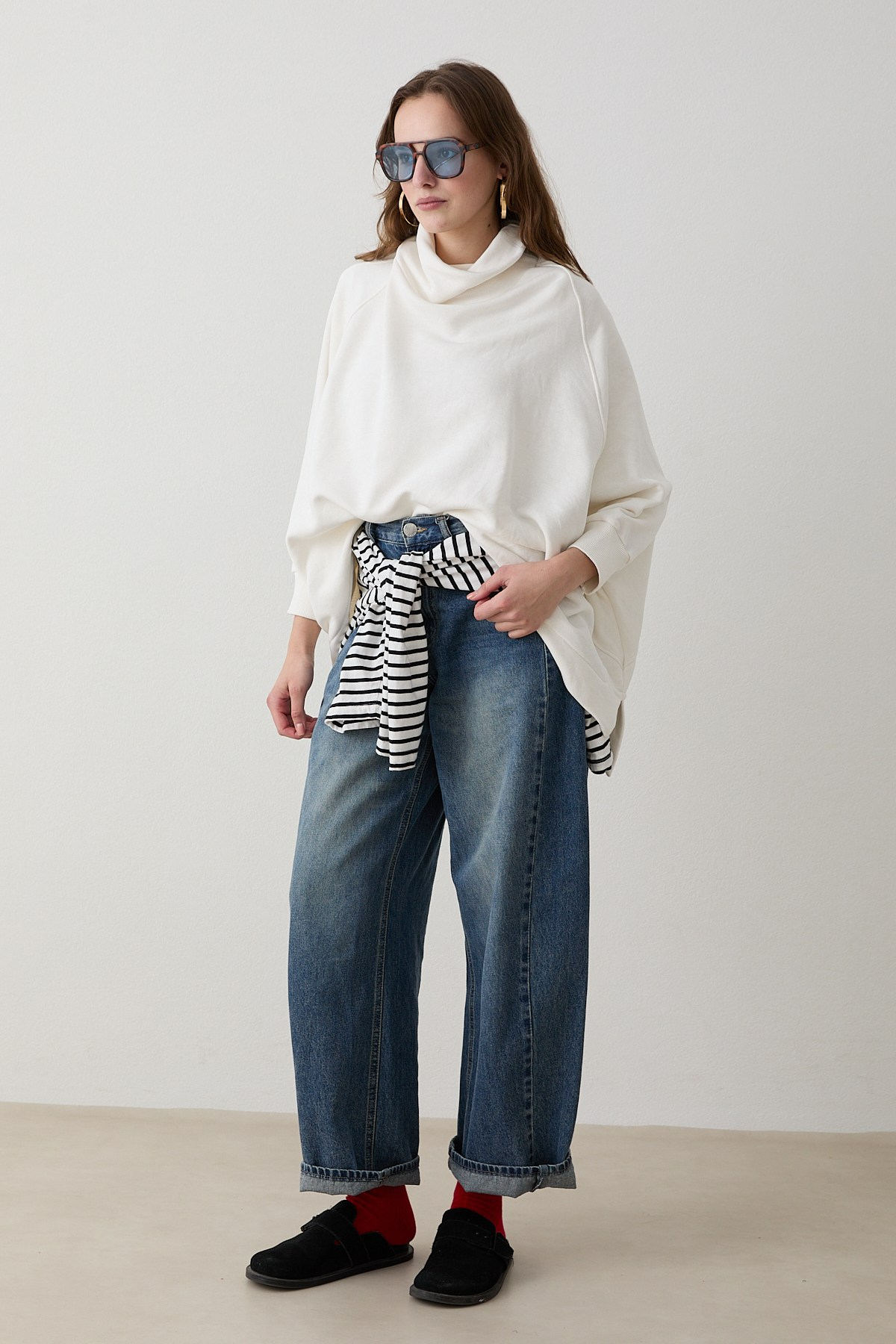 Yarasa Kol Sweatshirt - Ekru