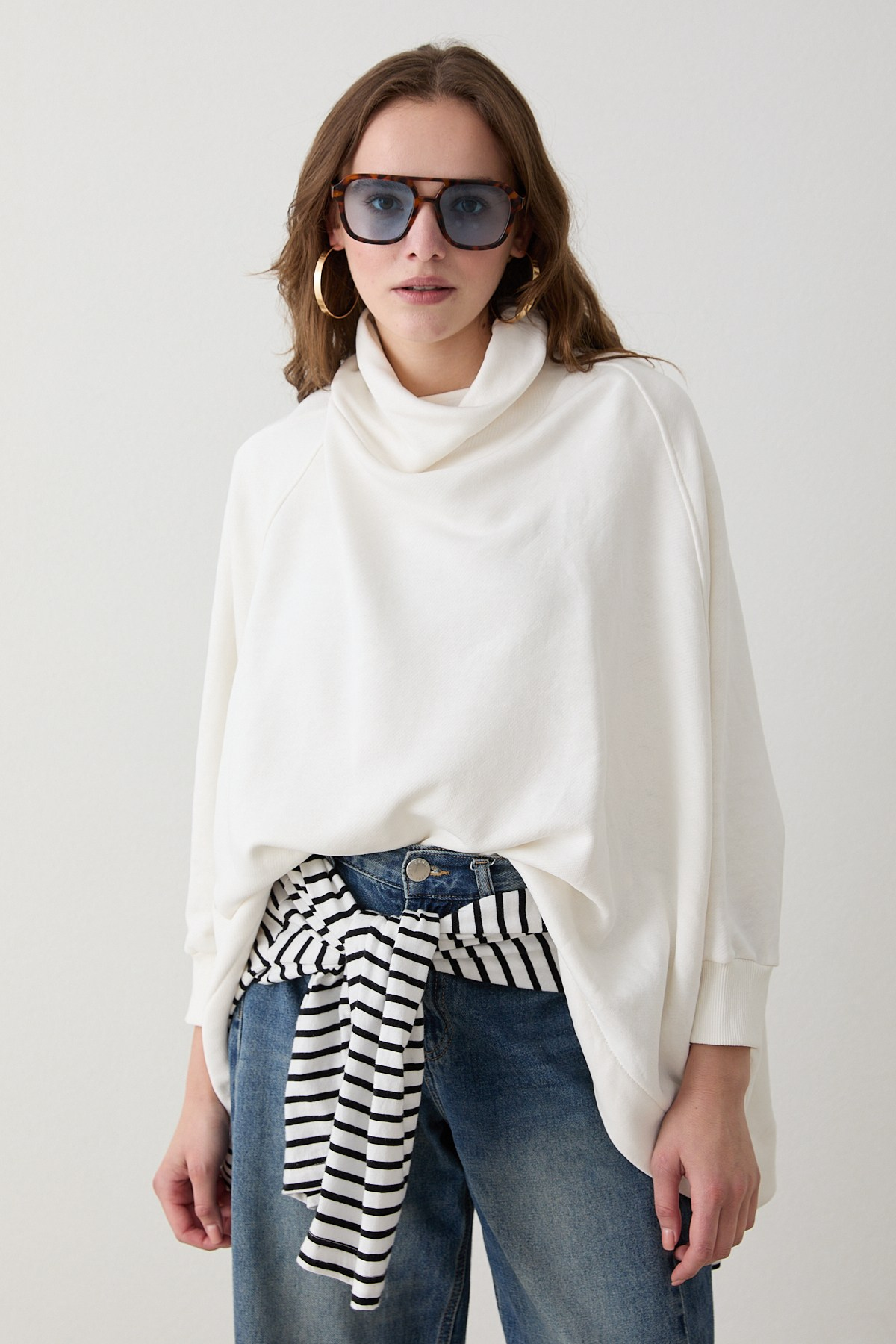 Yarasa Kol Sweatshirt - Ekru