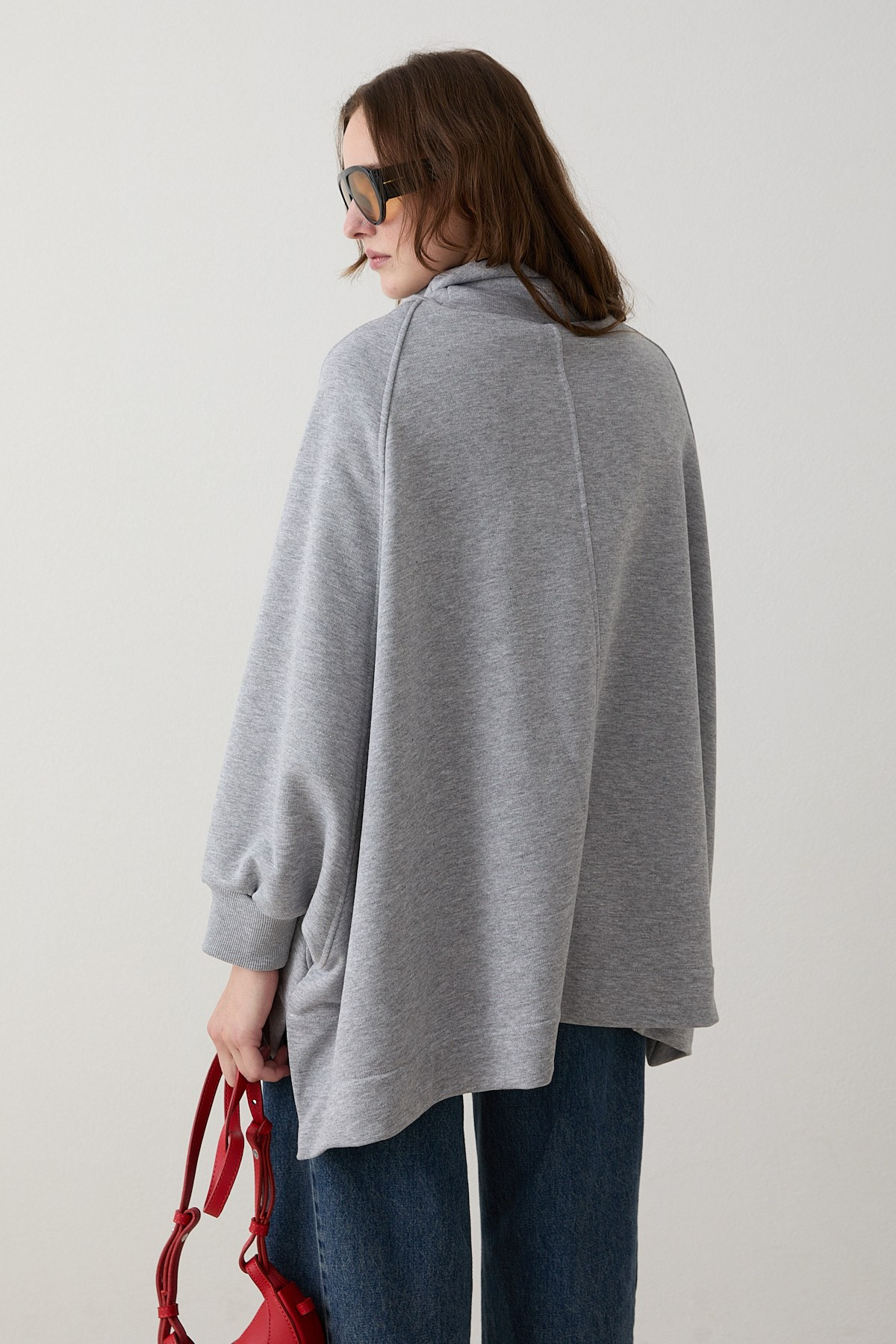 Yarasa Kol Sweatshirt - Gri