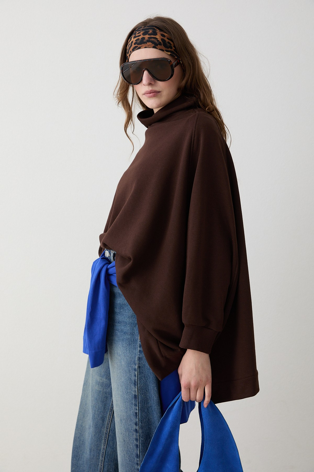 Yarasa Kol Sweatshirt - Kahve