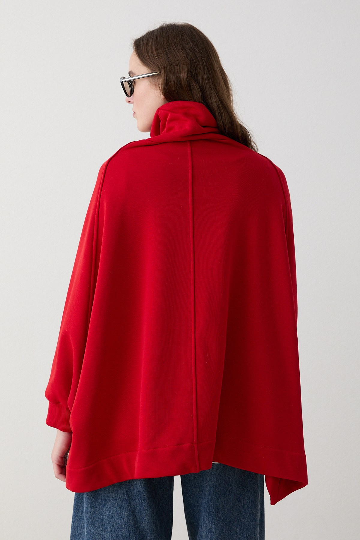 Yarasa Kol Sweatshirt - Kırmızı