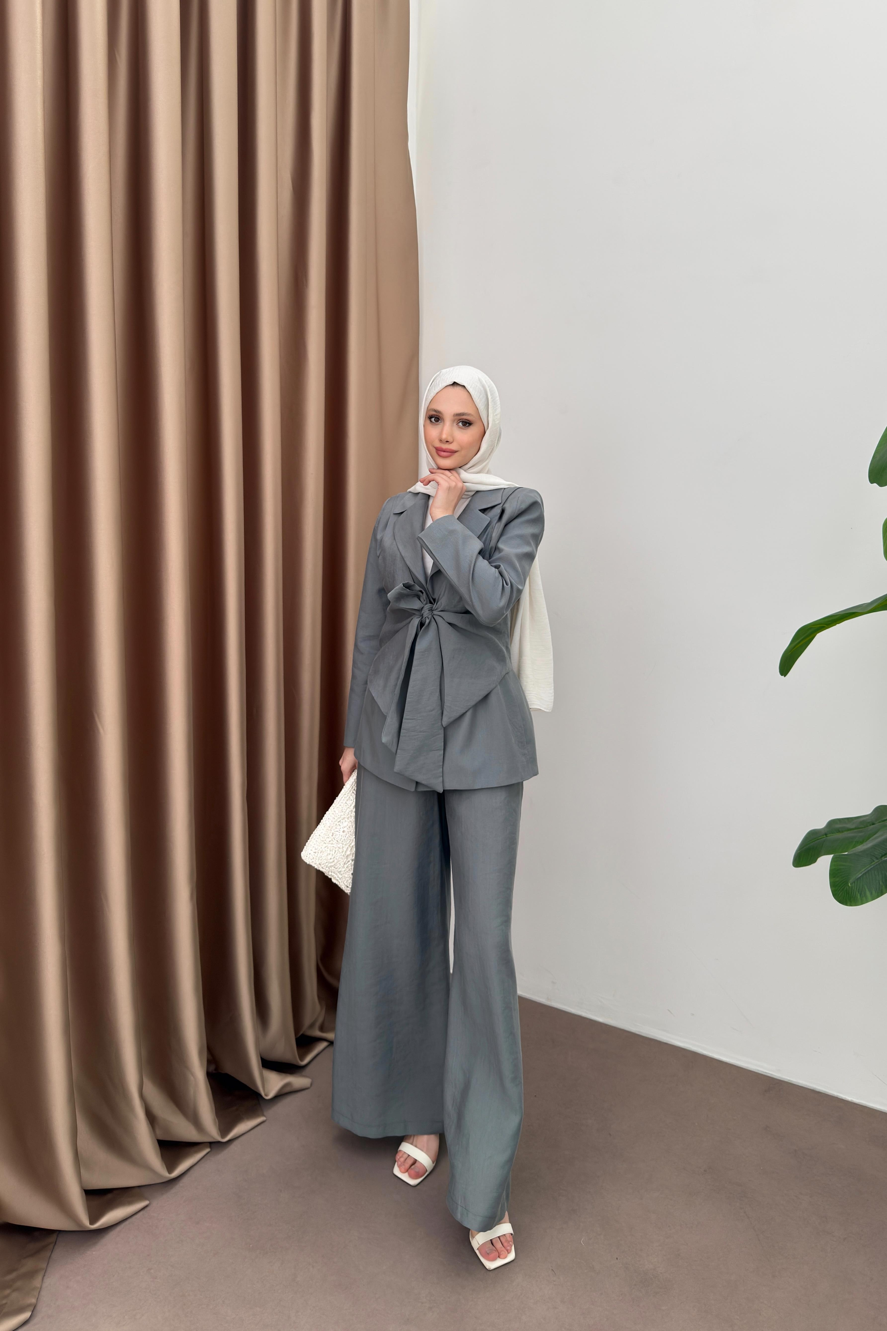 Yelek Bağlamalı Tensel Takım - Antrasit