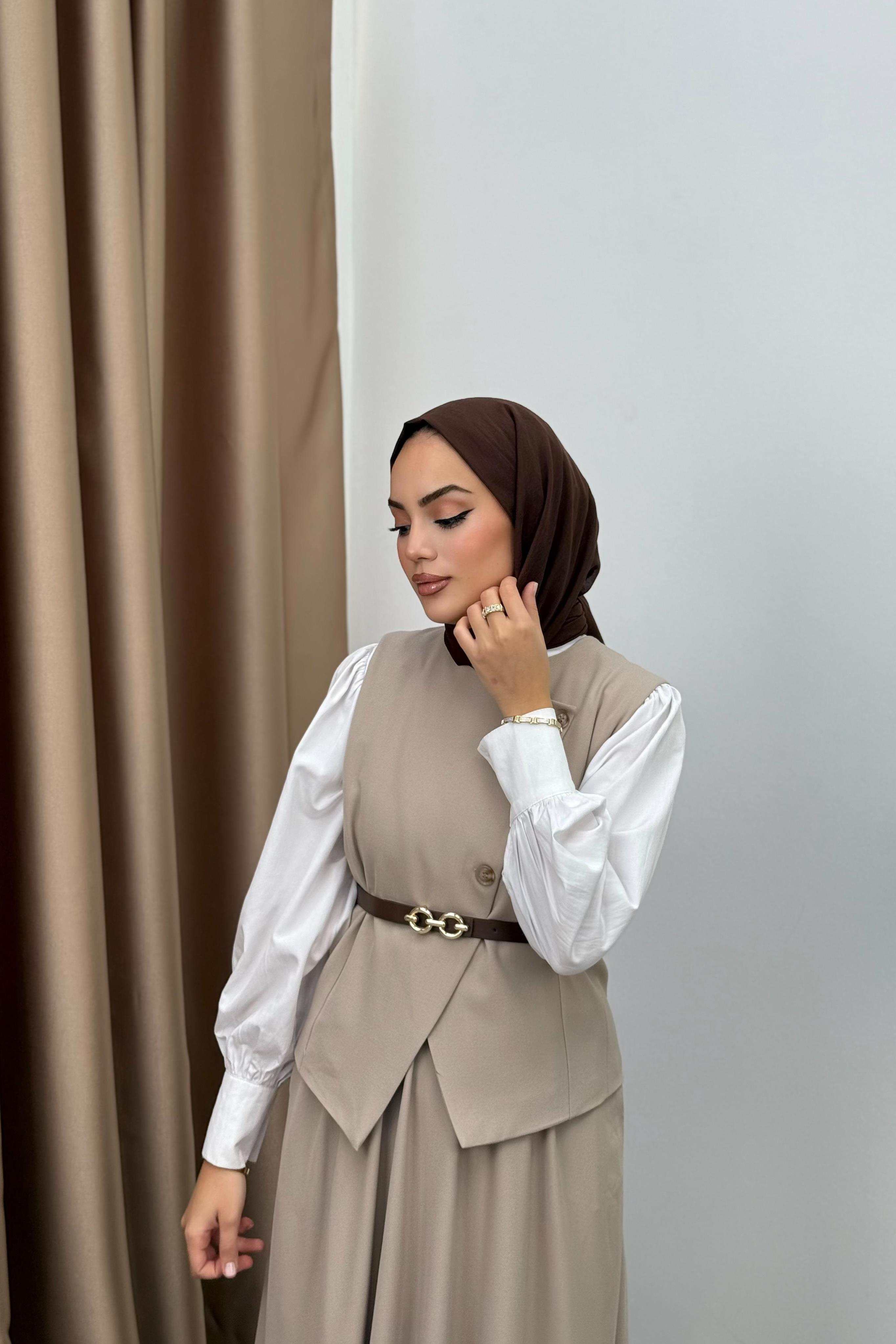 Yelek Etekli Takım - BEJ