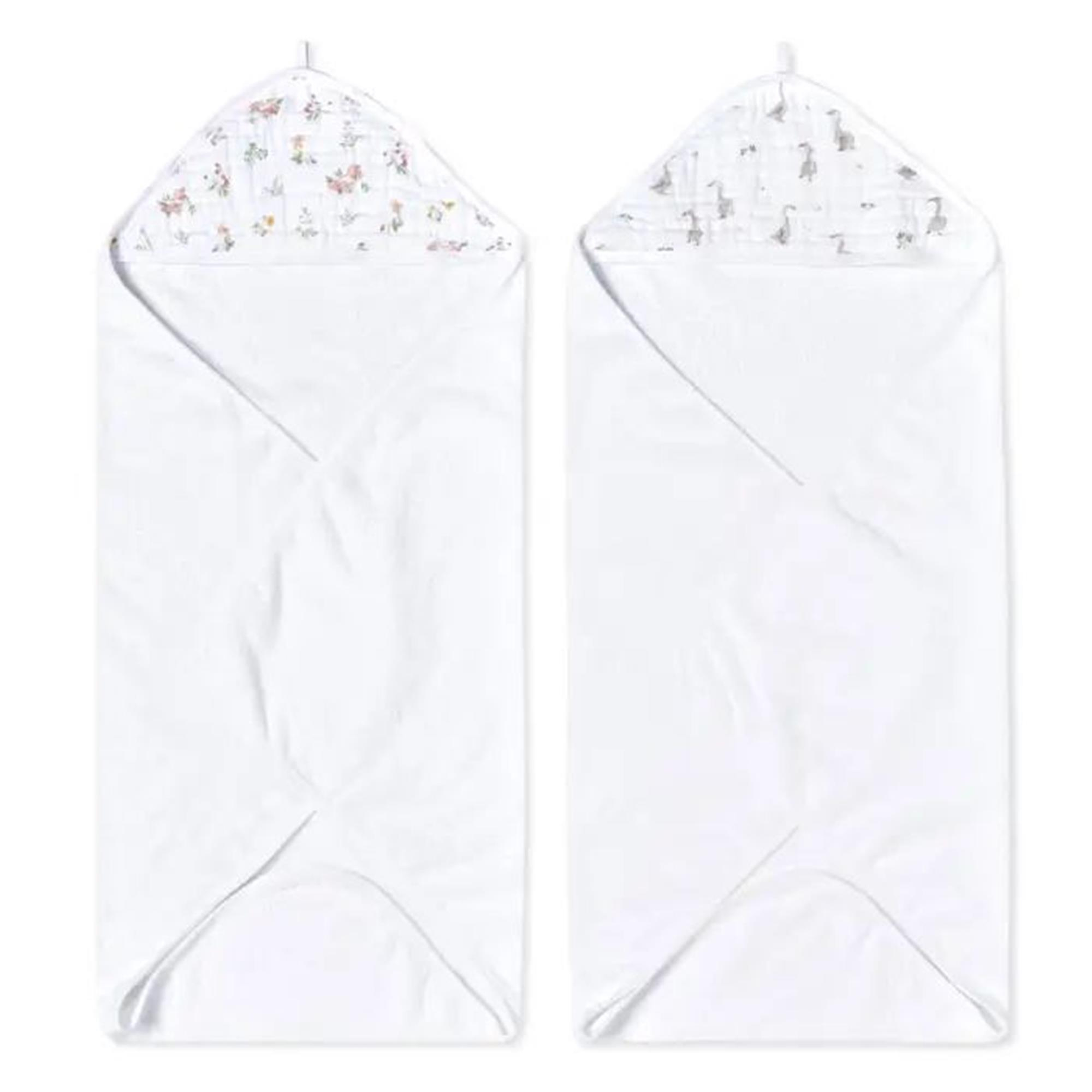 Aden & Anais - Country Floral Şapkalı Banyo Havlusu 2'li Set