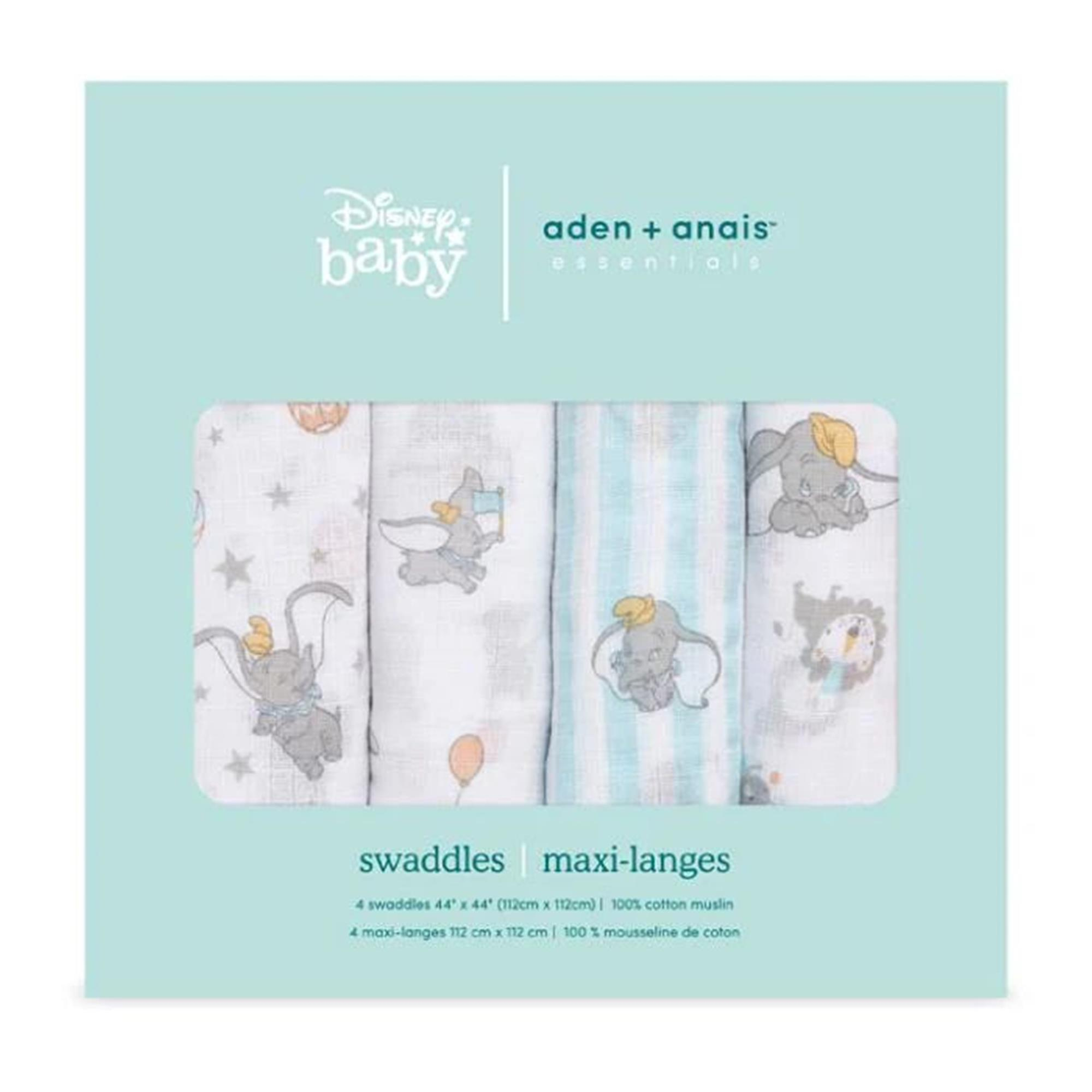 Aden & Anais - Dumbo New Heights Pamuklu Kundak Örtüsü 4'lü Set