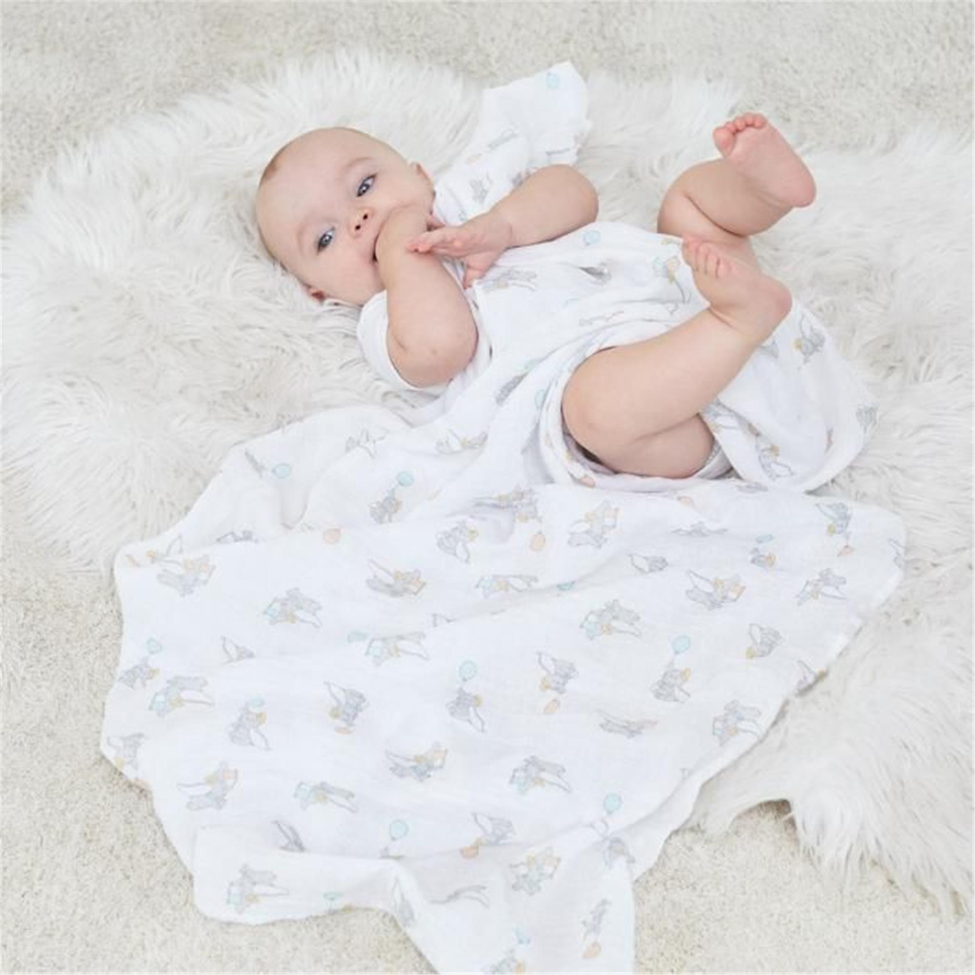 Aden & Anais - Dumbo New Heights Pamuklu Kundak Örtüsü 4'lü Set