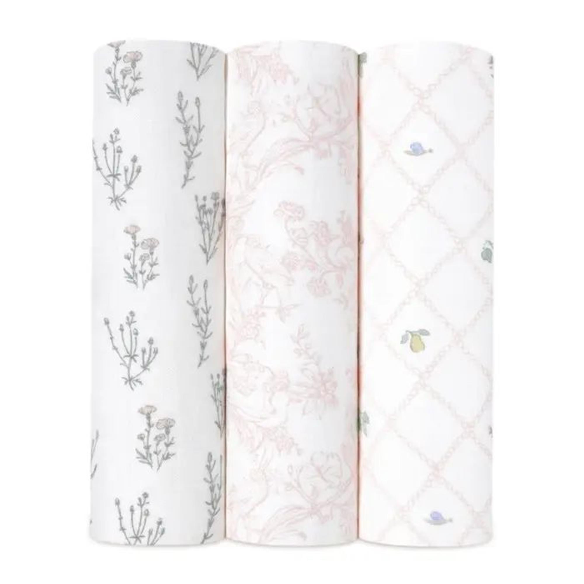 Aden & Anais - French Floral İpek Yumuşak 3'lü Müslin Set