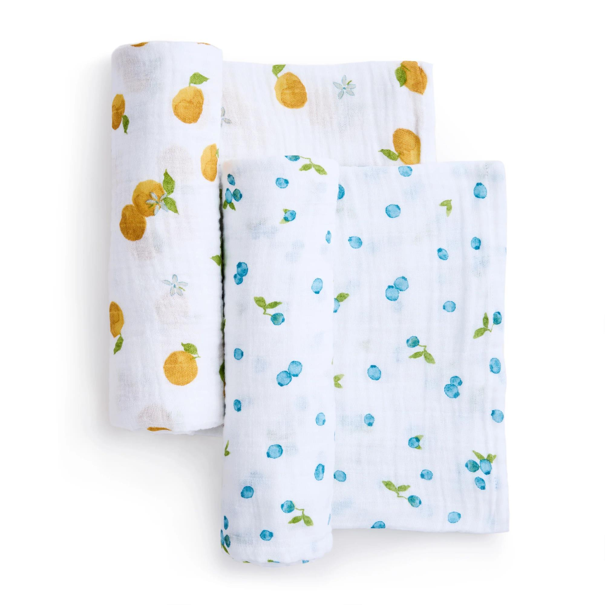 Aden & Anais - Fresh Fruit 2'li Organik Pamuklu Müslin Set