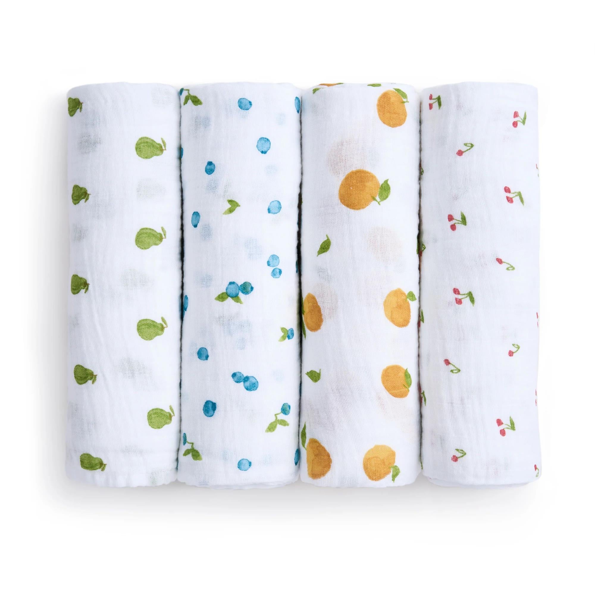 Aden & Anais - Fresh Fruit 4'lü Organik Pamuklu Müslin Set