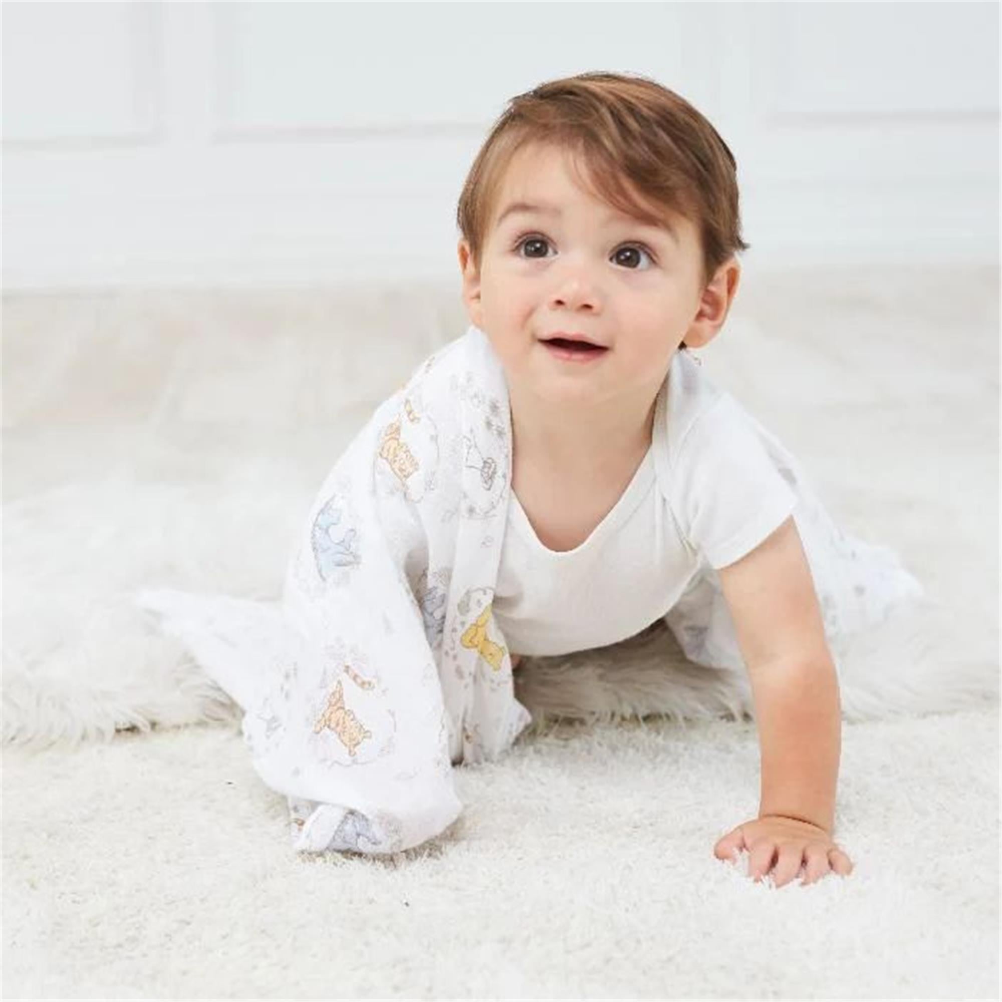 Aden & Anais - Winnie + Friends Pamuklu Kundak Örtüsü 4'lü Set