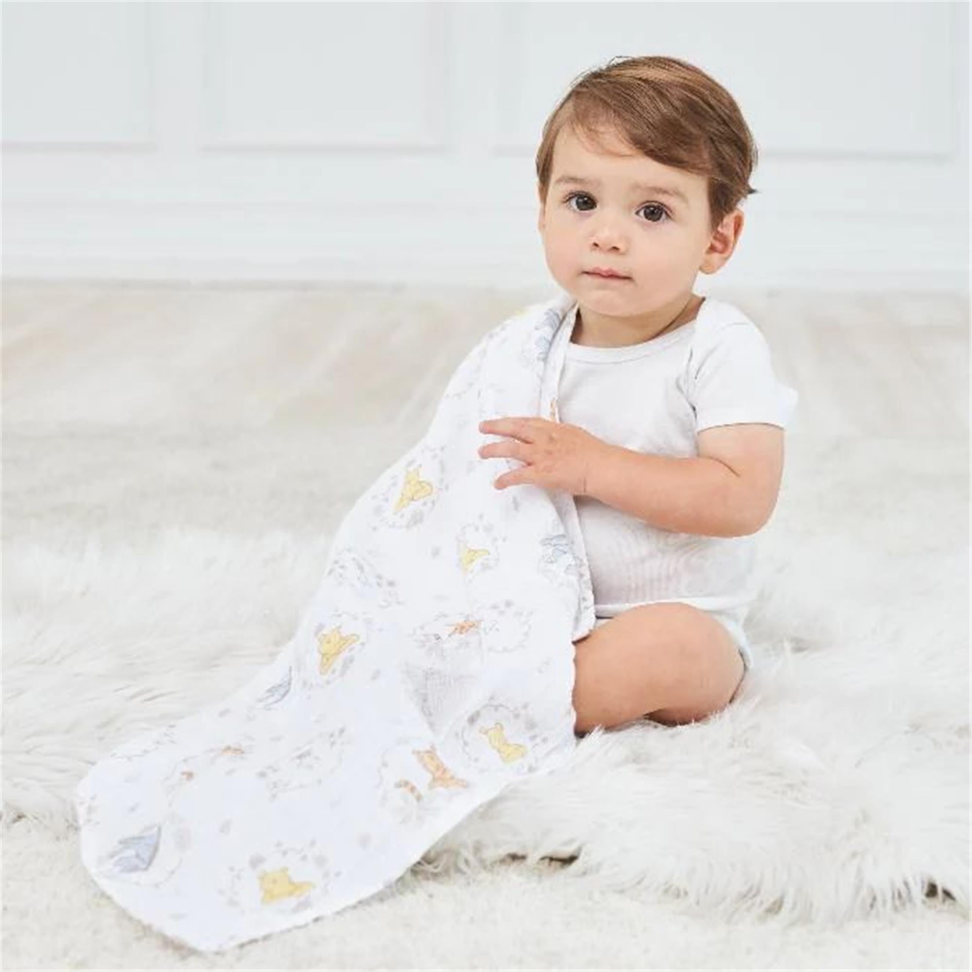 Aden & Anais - Winnie + Friends Pamuklu Kundak Örtüsü 4'lü Set