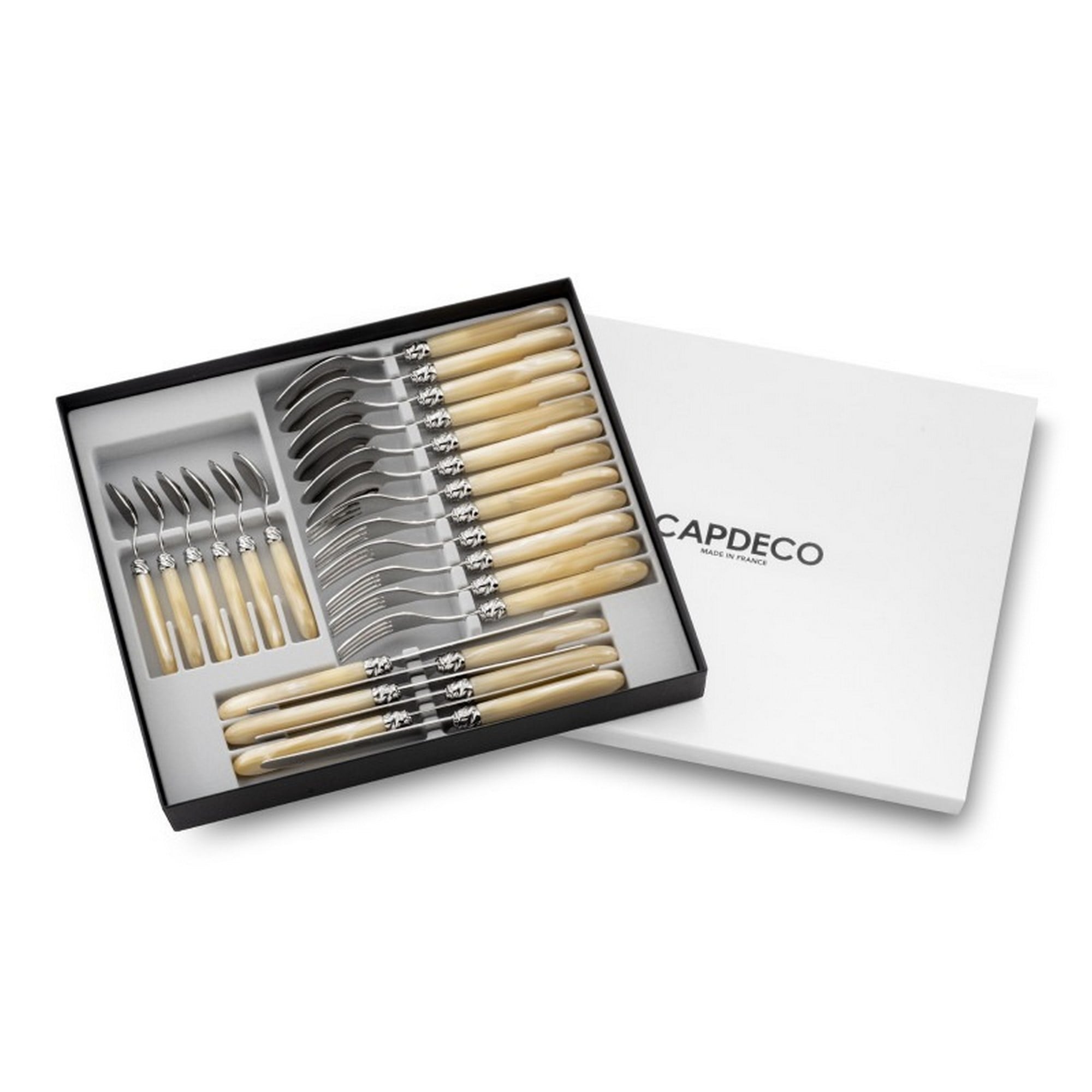 Capdeco - 24 Parça Doğal Sedef Çatal-Bıçak Seti