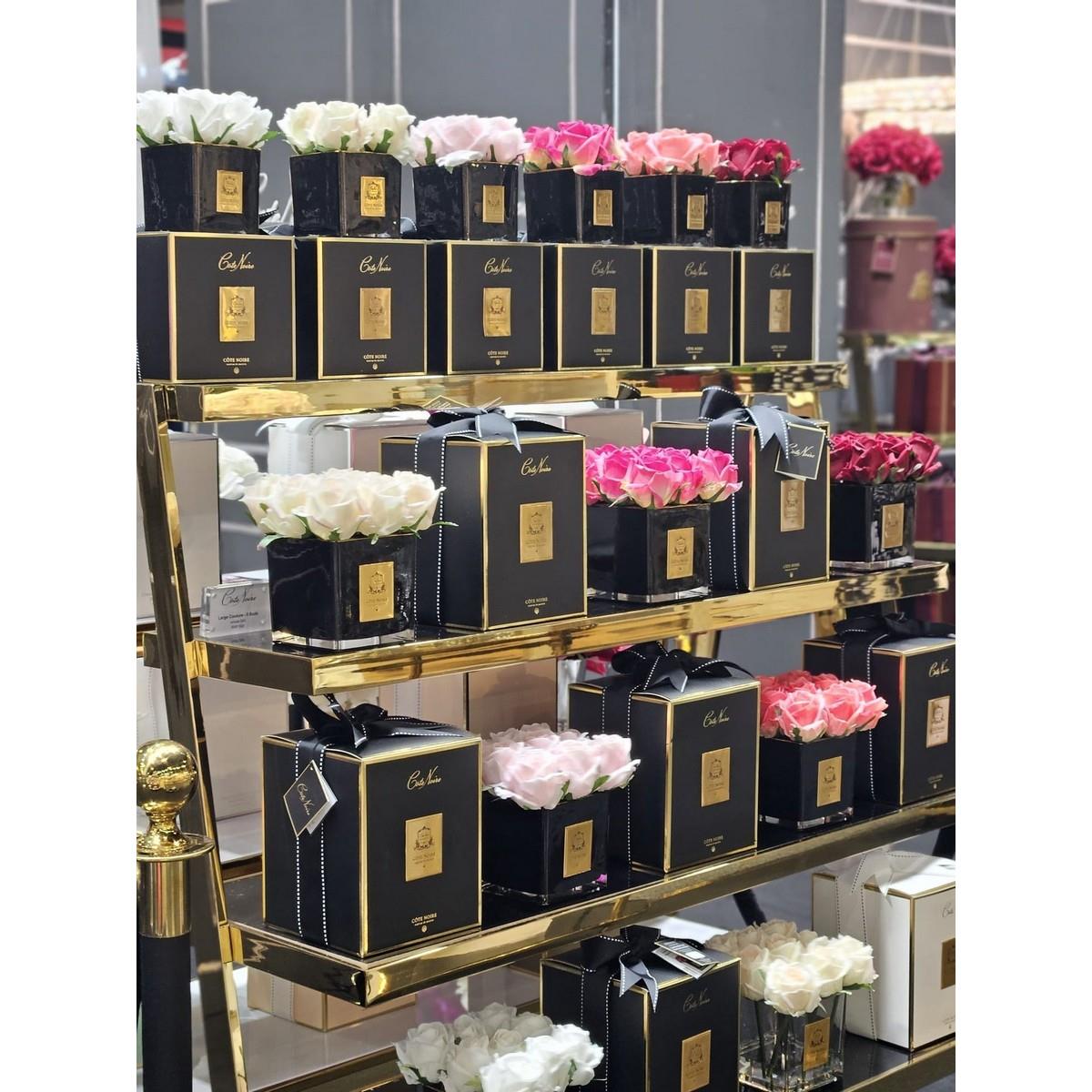 Cote Noire - 9 Güllü Beyaz Koku Siyah Vazo