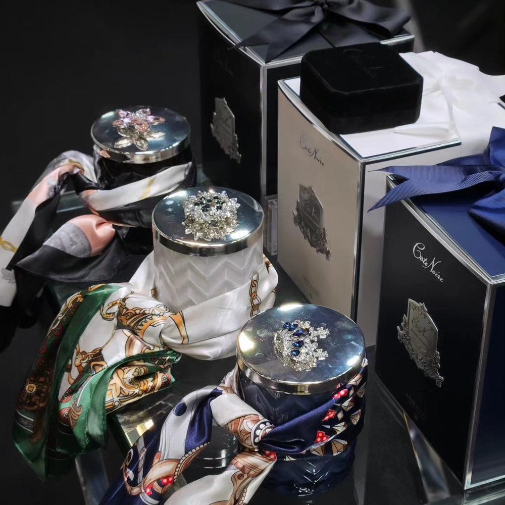 Cote Noire - Herringbone Lacivert Gümüş Crown Mum