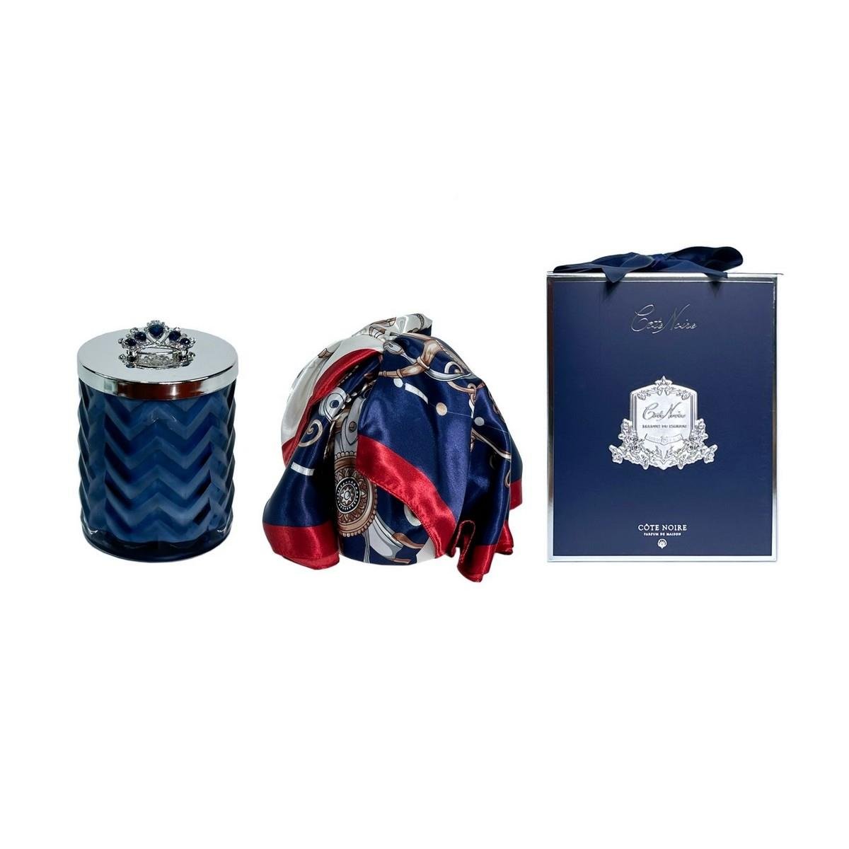 Cote Noire - Herringbone Lacivert Gümüş Crown Mum