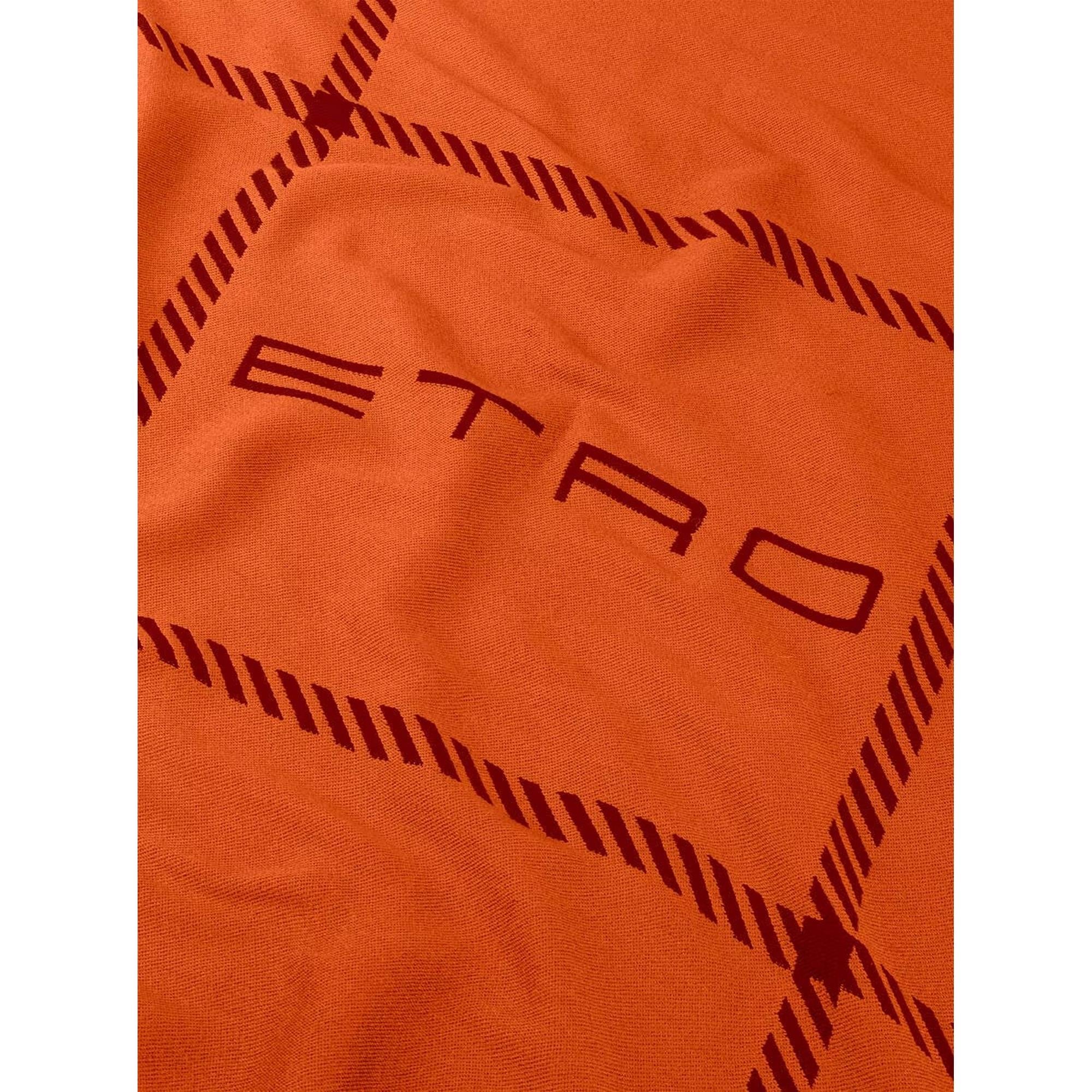 Etro - Arancione Tartan Koltuk Şalı
