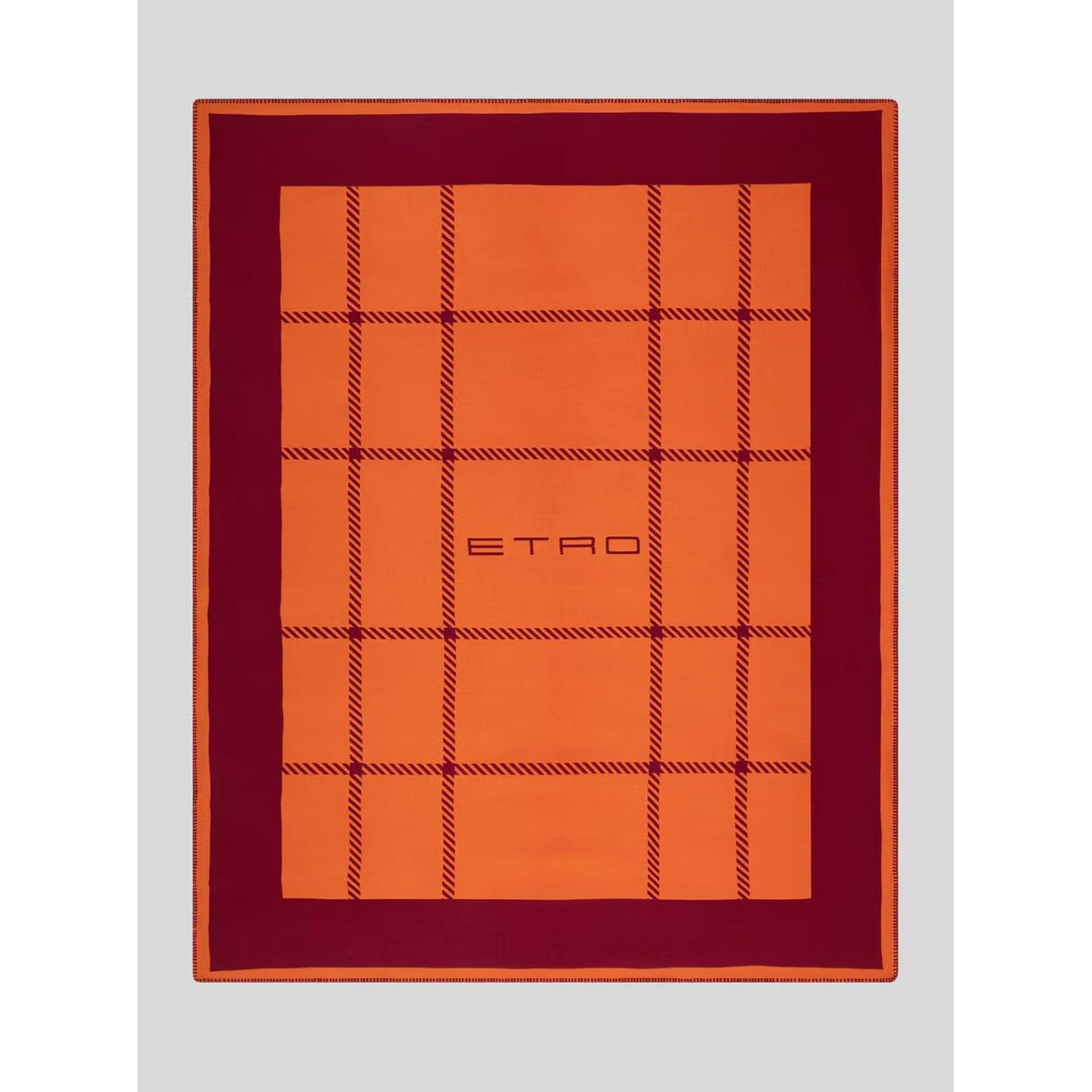 Etro - Arancione Tartan Koltuk Şalı