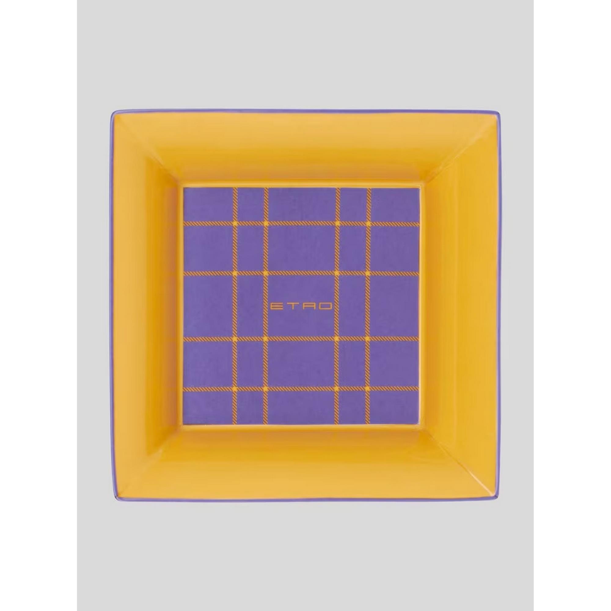 Etro - Dekoratif Tabak  Sarı & Mor 16x16