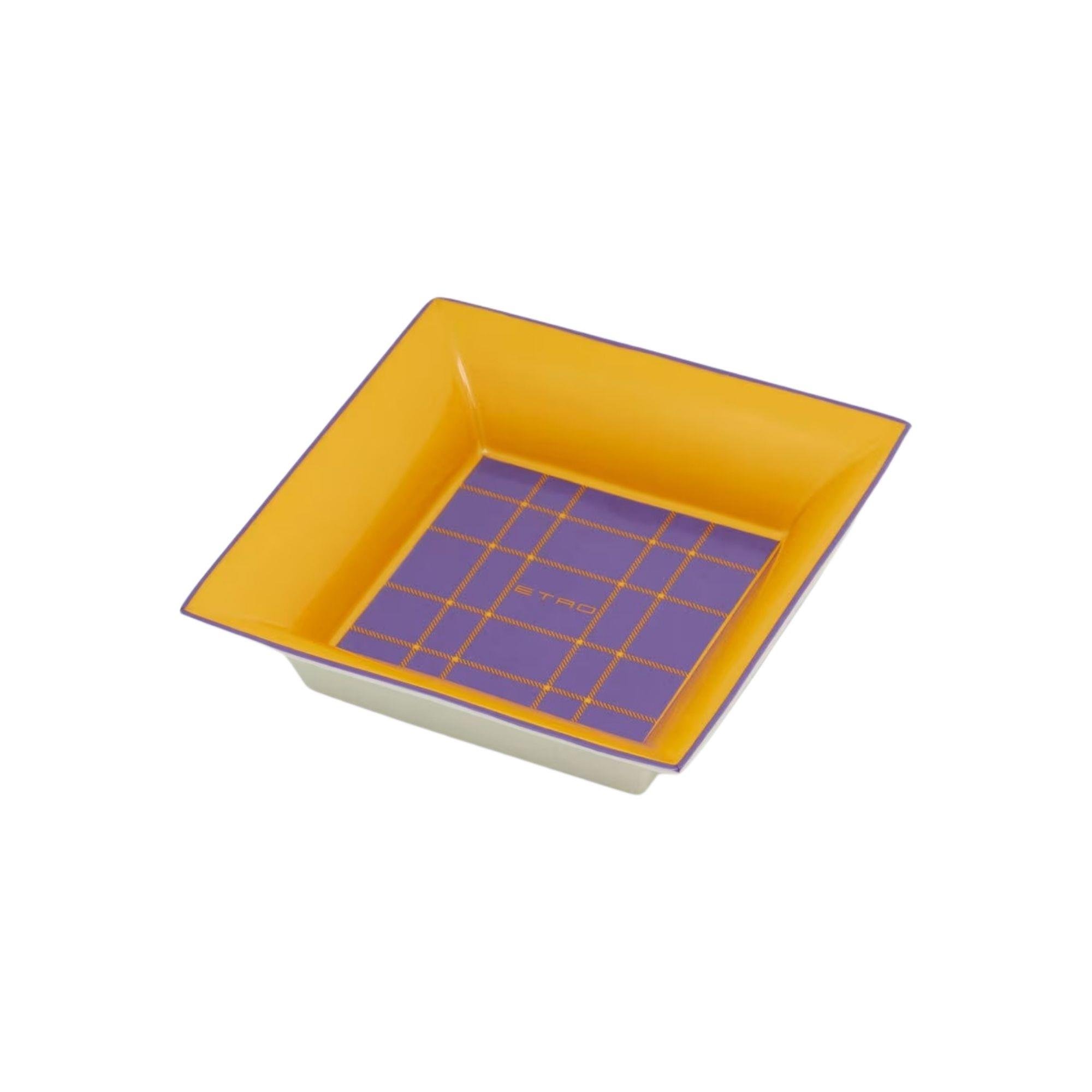 Etro - Dekoratif Tabak  Sarı & Mor 16x16