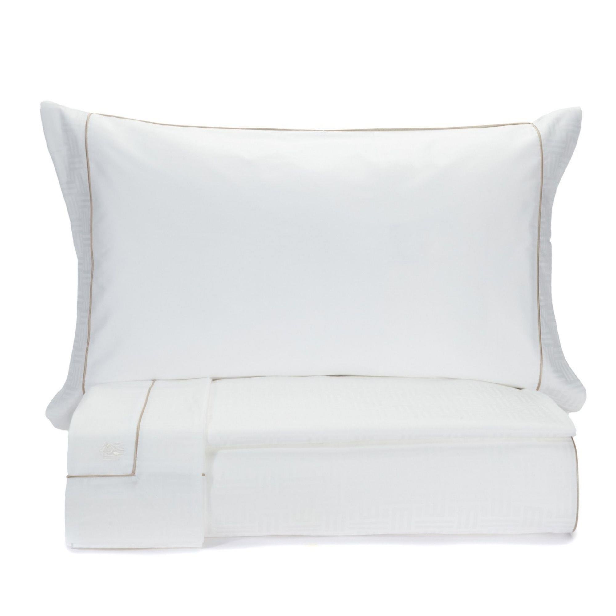 Etro - Monogram Beyaz Çift Kişilik Nevresim Takımı Set 